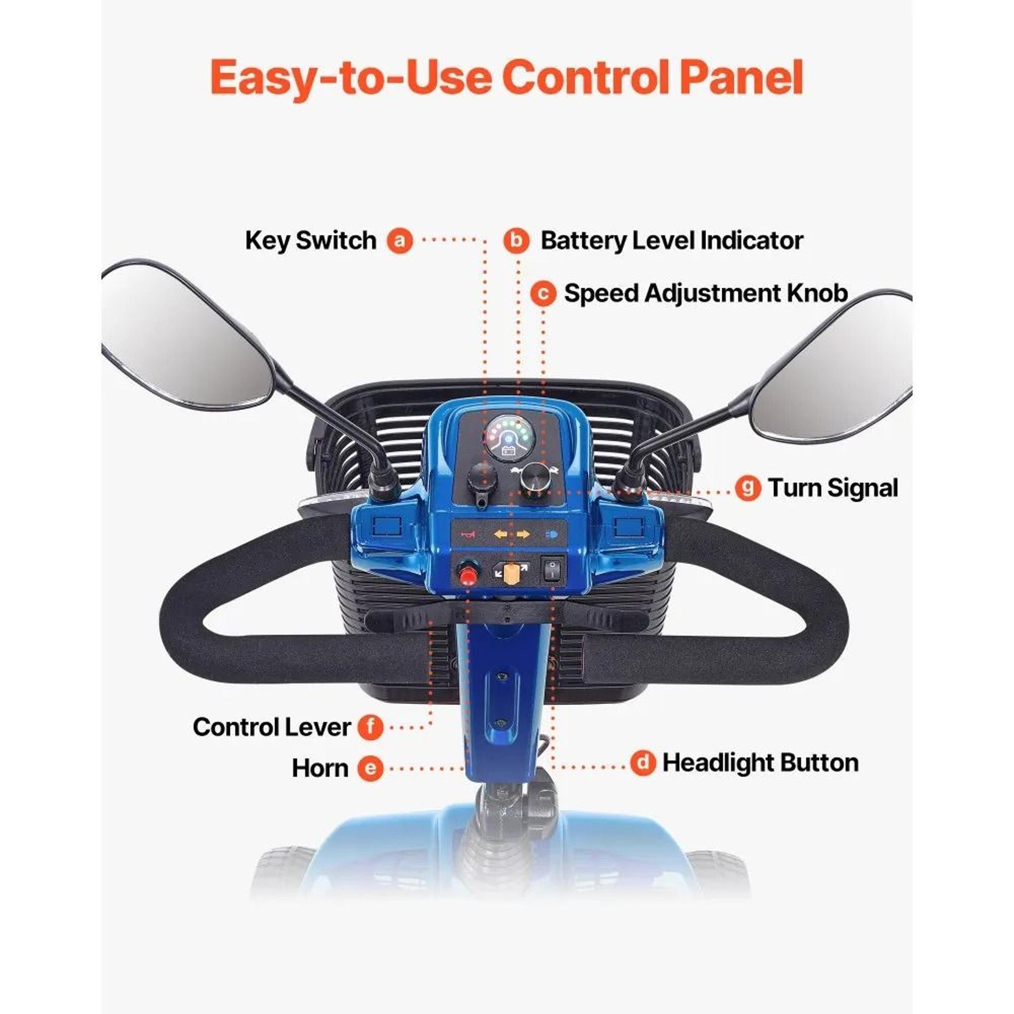 4 Wheel Mobility Scooter For Seniors Foldable Electric Travel Scooter 3