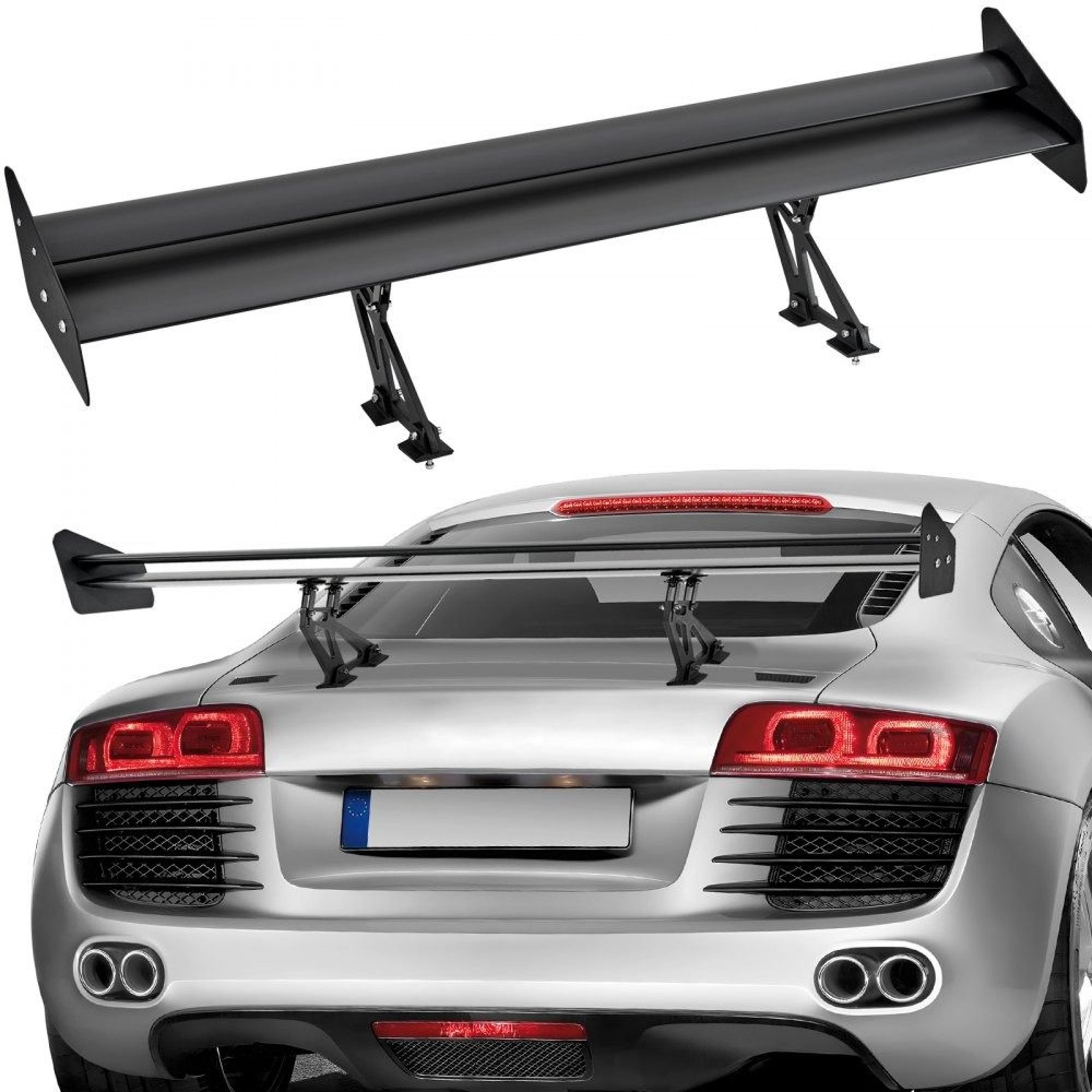universal gt wing car spoiler 53.1 inch double deck adjustable aluminum racing rear wing