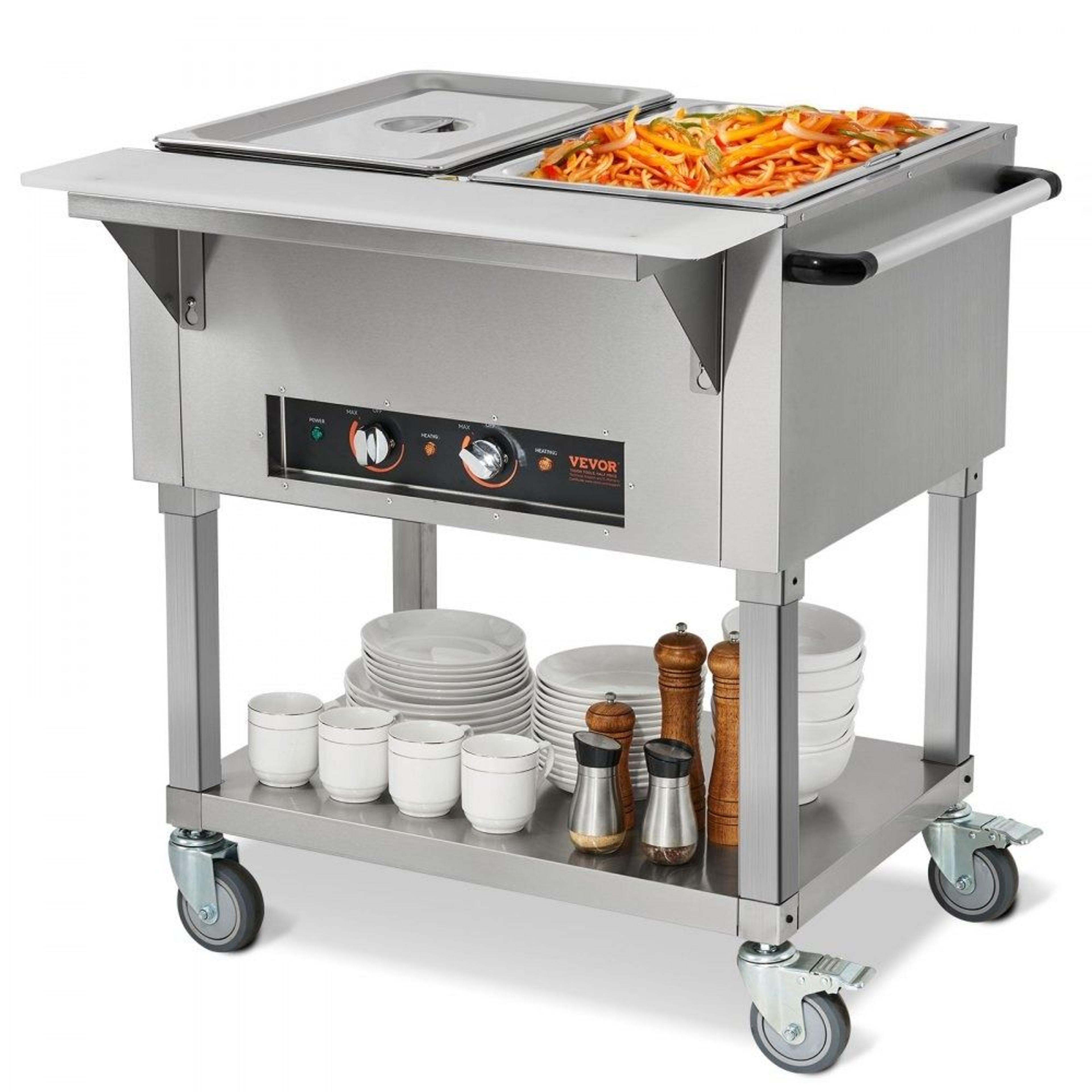 2 pan commercial food warmer electric steam table for catering and buffets