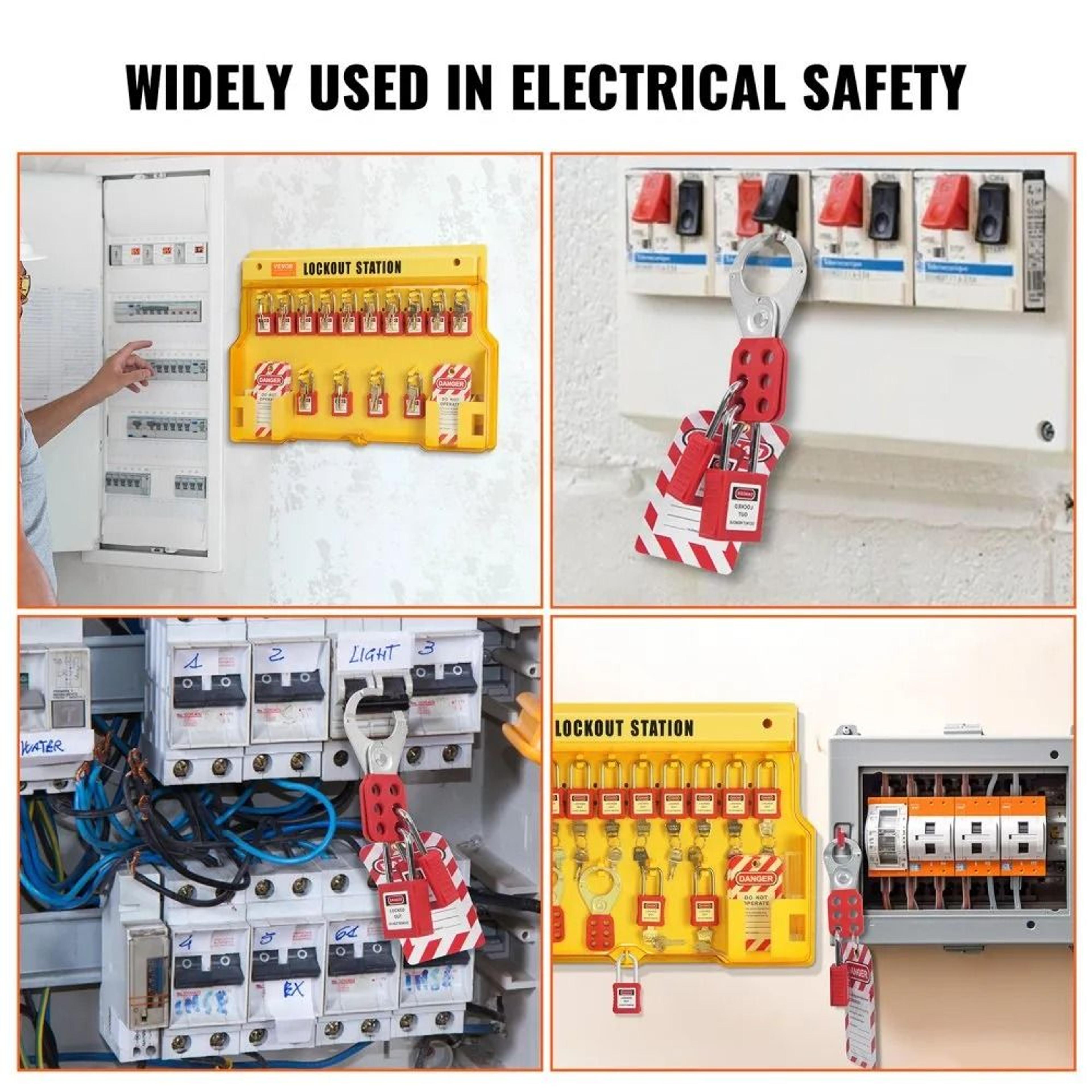 Electrical Lockout Tagout Kit With Safety Padlocks And Lockout Tagout Station 2