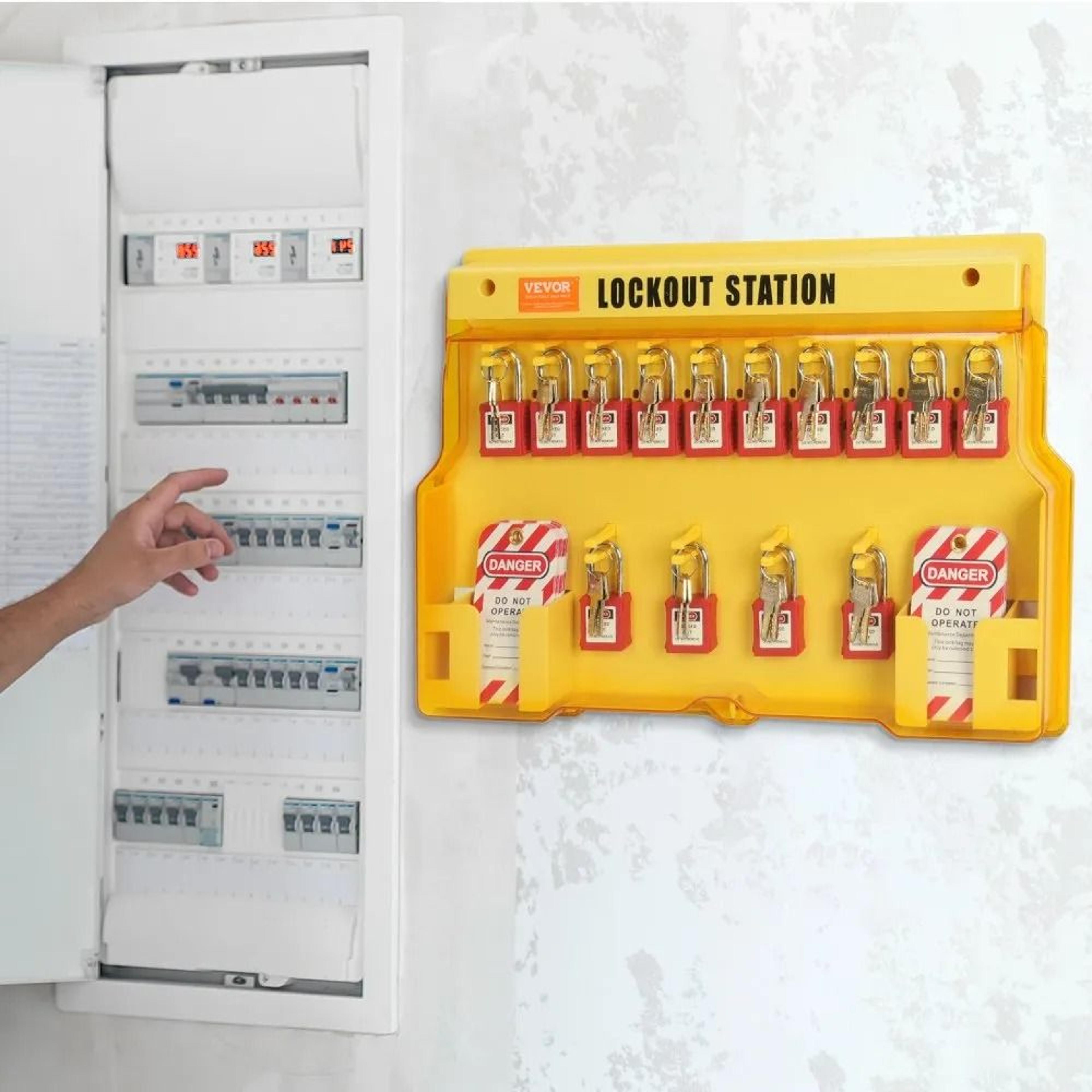 Electrical Lockout Tagout Kit With Safety Padlocks And Lockout Tagout Station 3