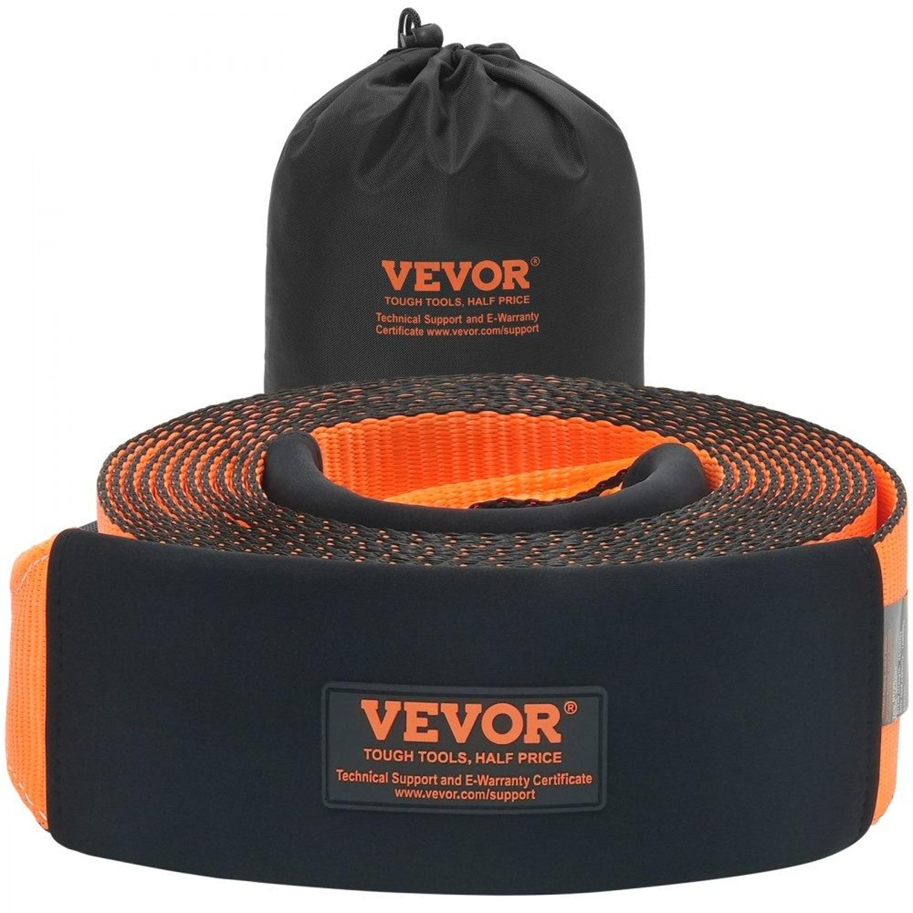 heavy duty recovery tow strap for off road vehicle towing and emergency rescue