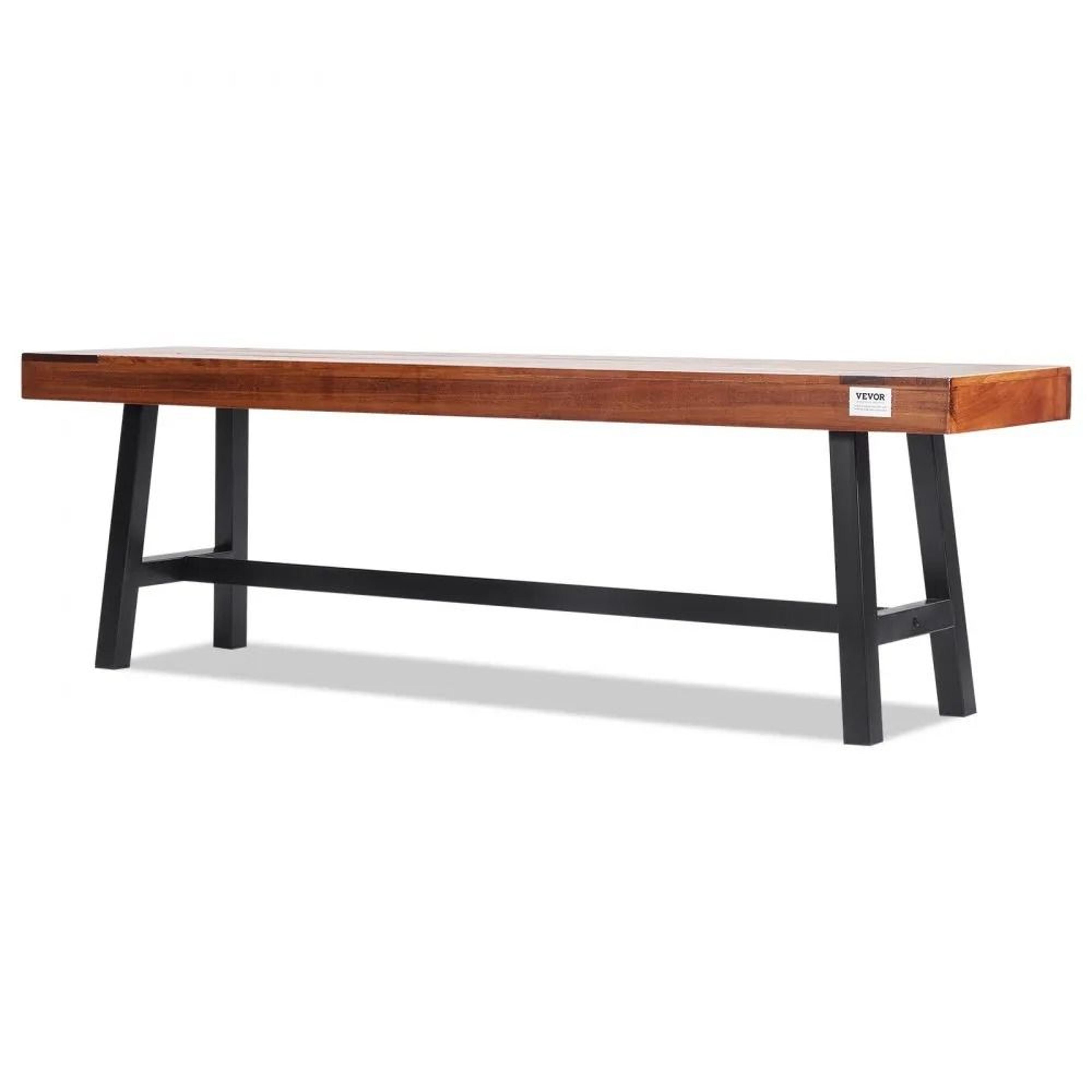 outdoor garden bench 63 inch wood patio bench with metal legs for porch park and yard