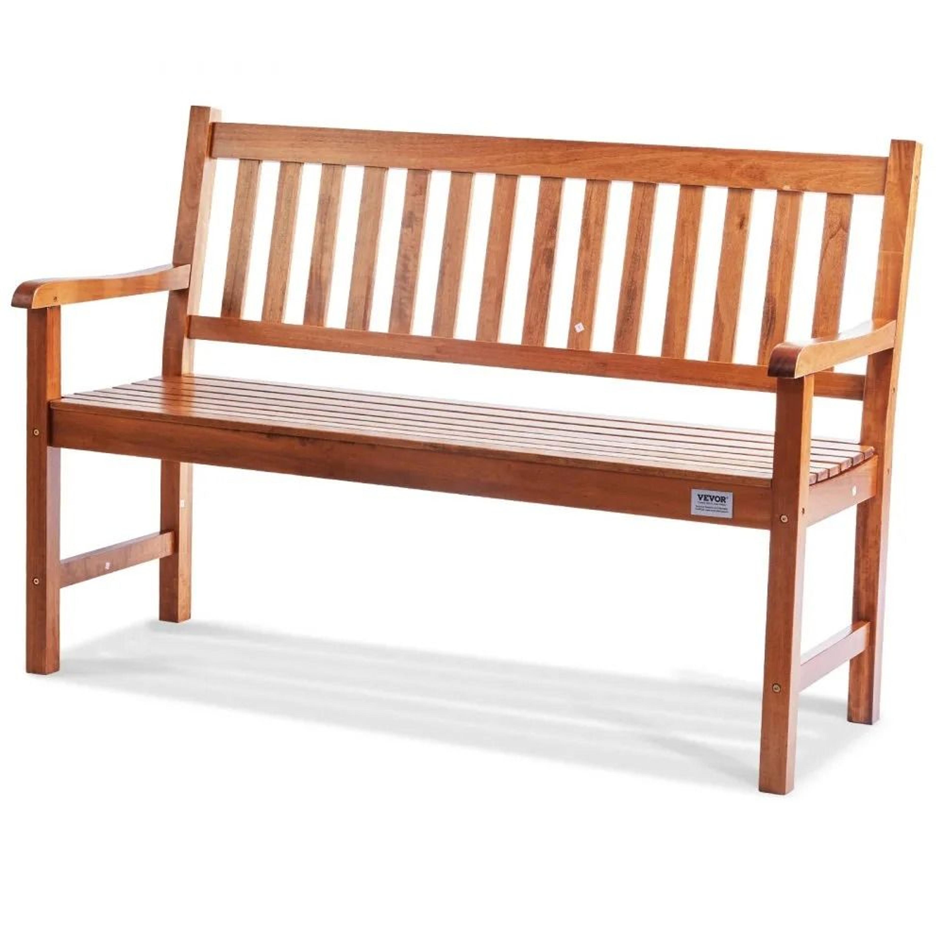 wood outdoor garden bench with backrest armrests and 800 lb capacity