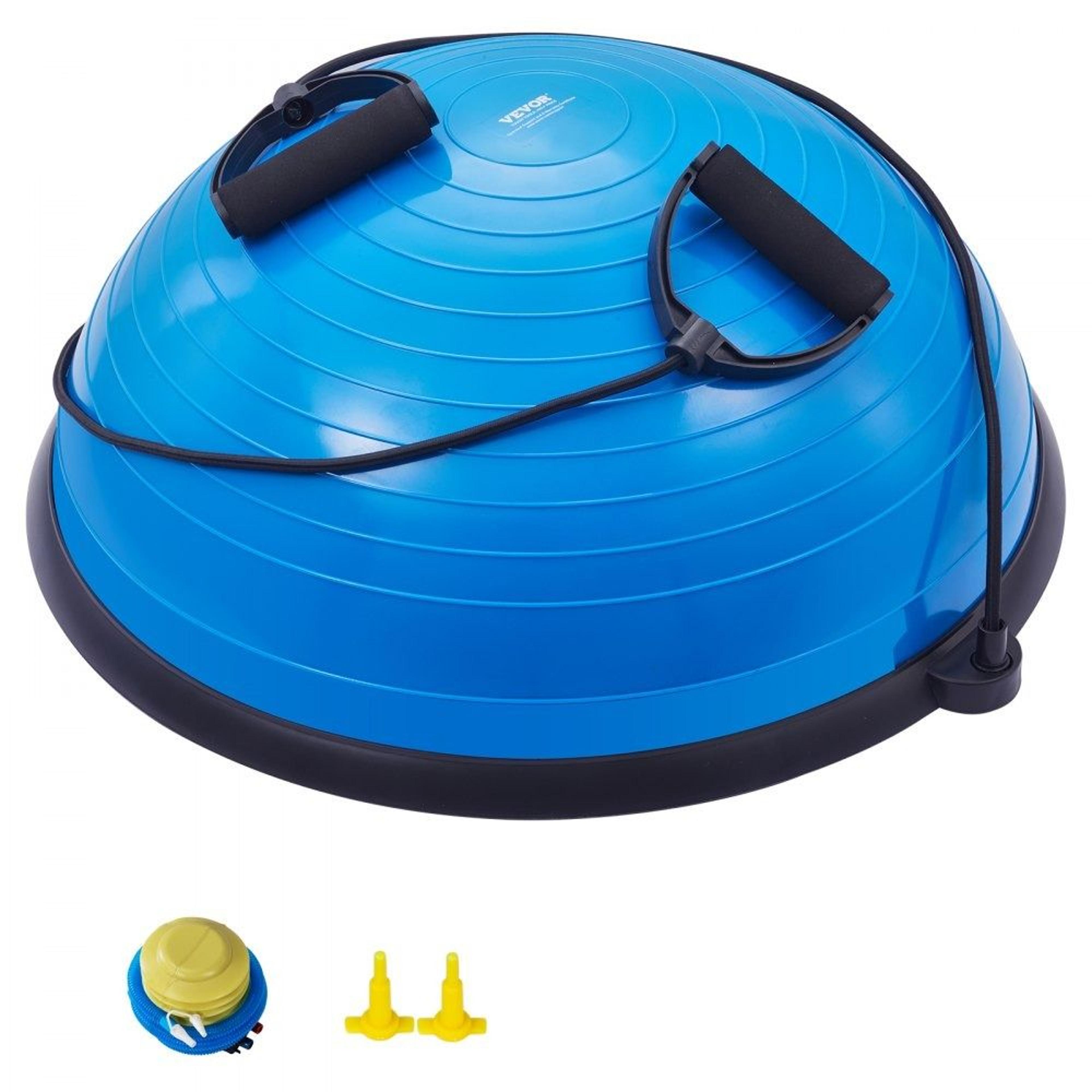 23 inch half exercise ball balance trainer with resistance bands for full body workouts