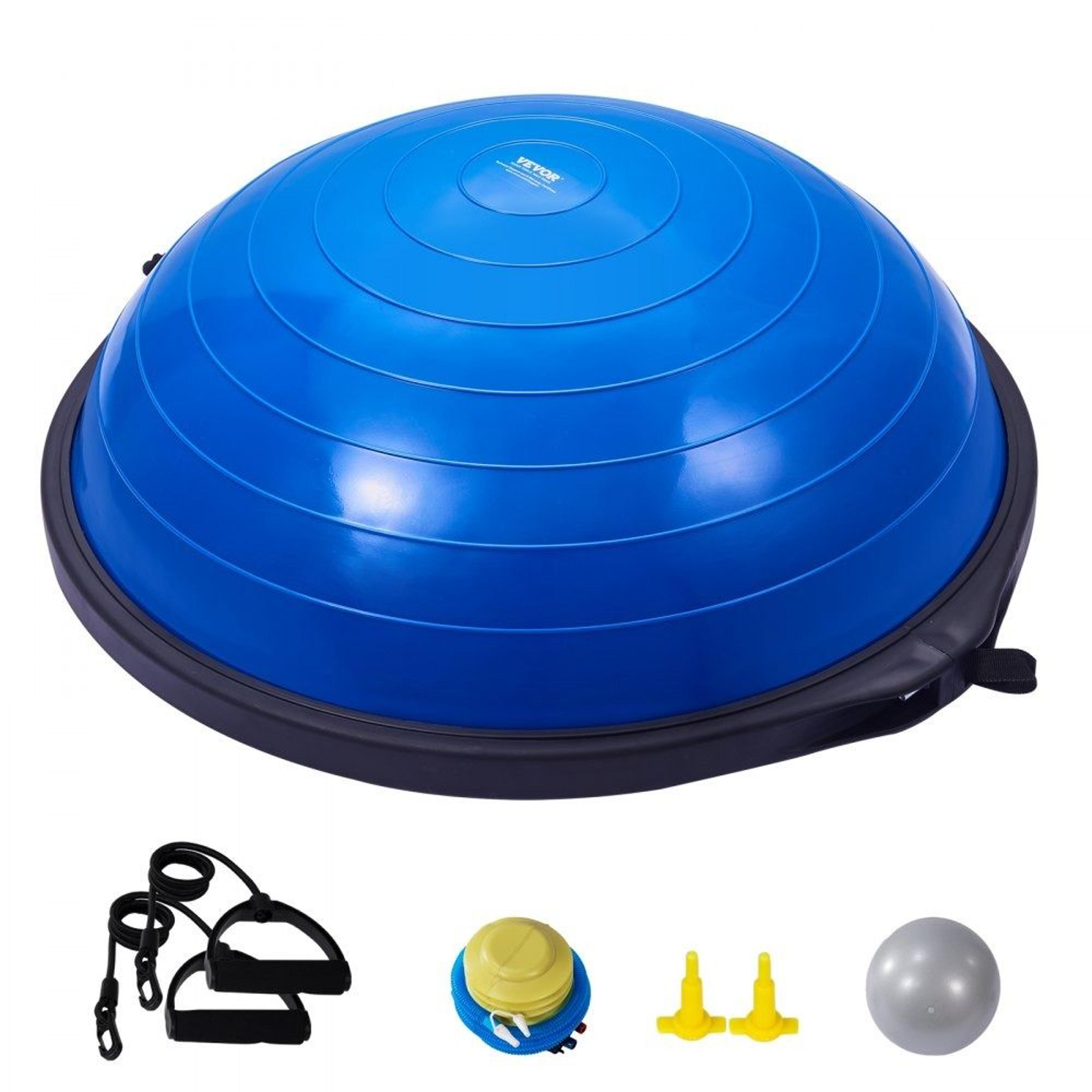 26 inch balance ball trainer with resistance bands for core strength and full body workouts