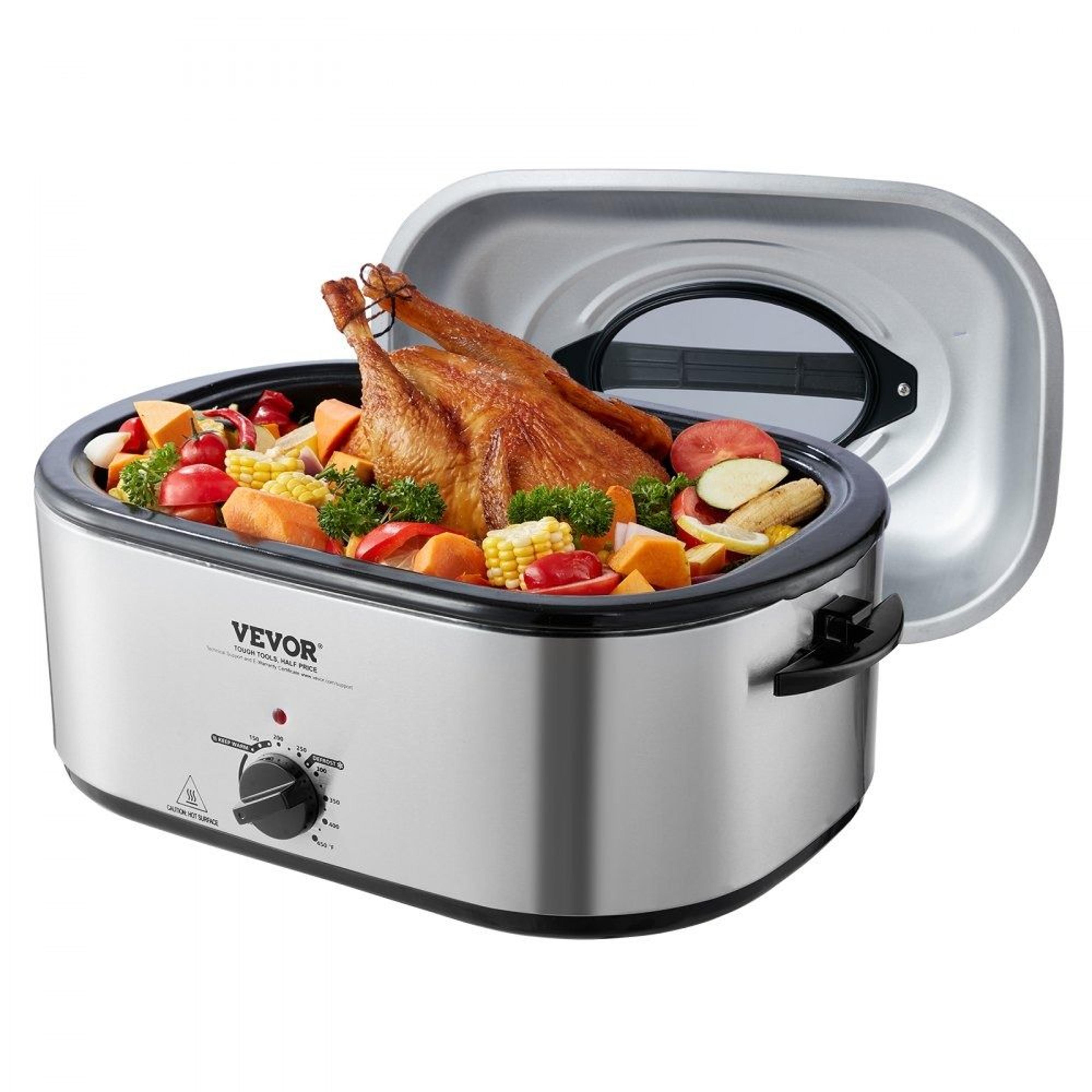 24 quart electric roaster oven turkey roaster with self basting lid and adjustable temperature