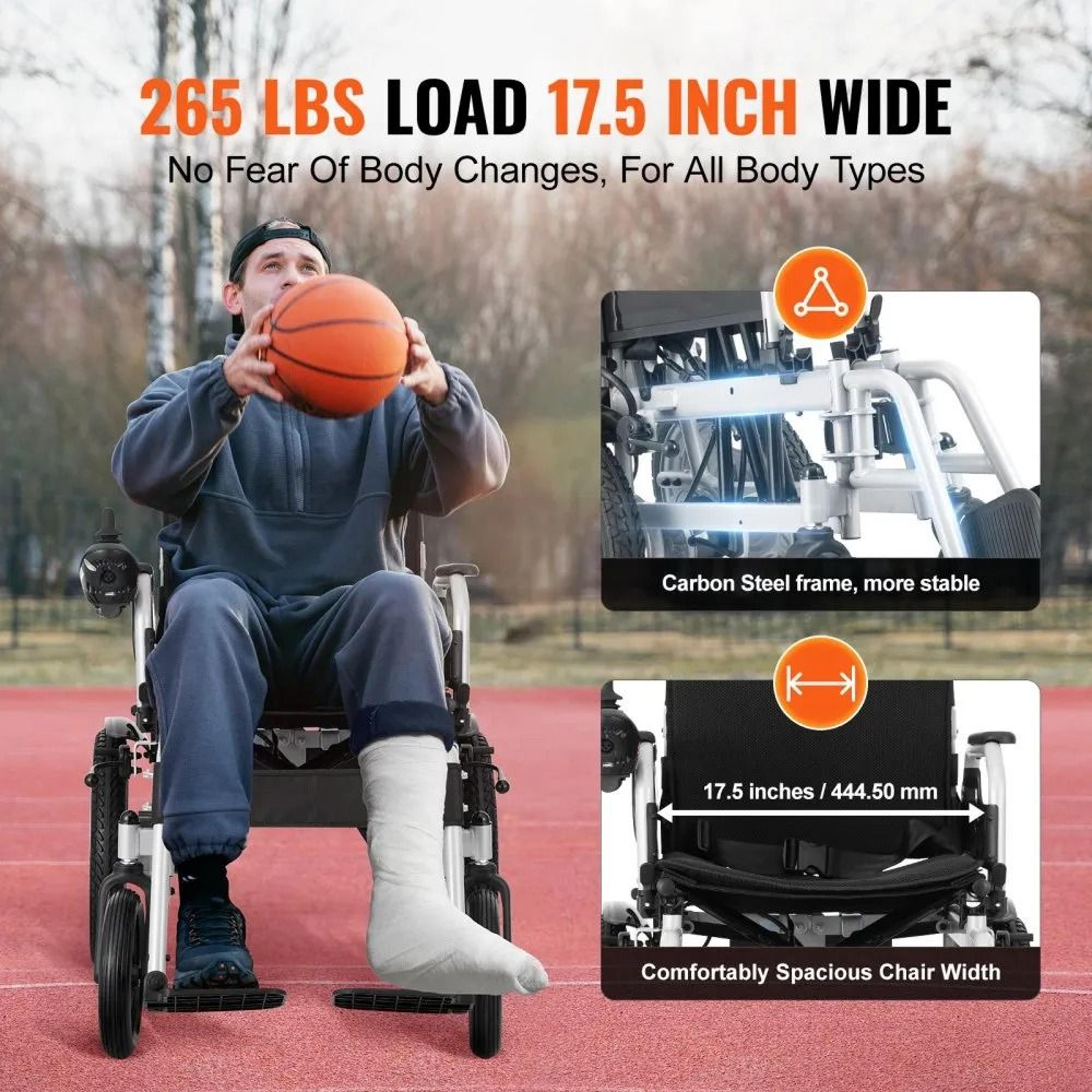 Foldable Electric Wheelchair For Adults Seniors Long Range All Terrain Mobility Chair 1