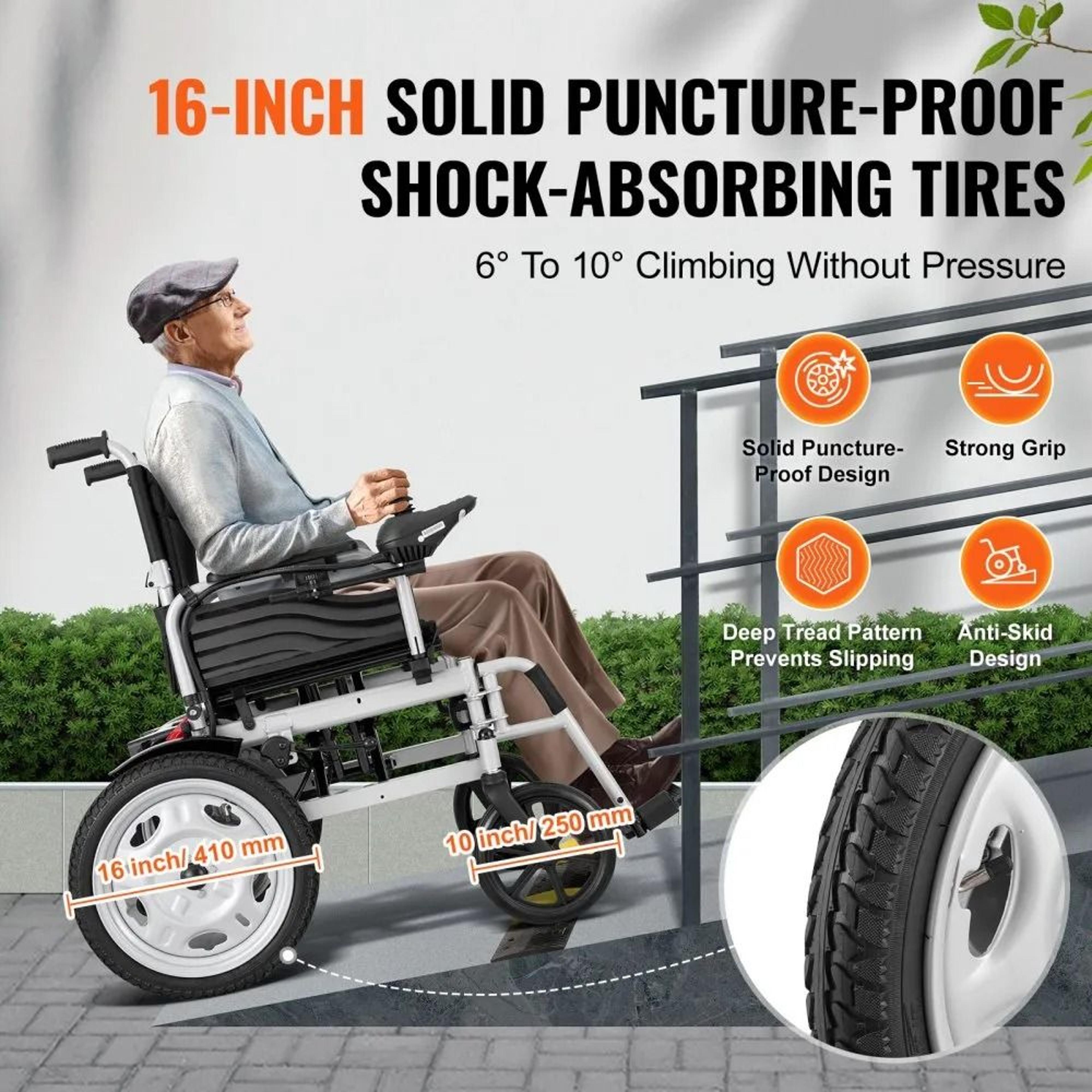 Foldable Electric Wheelchair For Adults Seniors Long Range All Terrain Mobility Chair 2