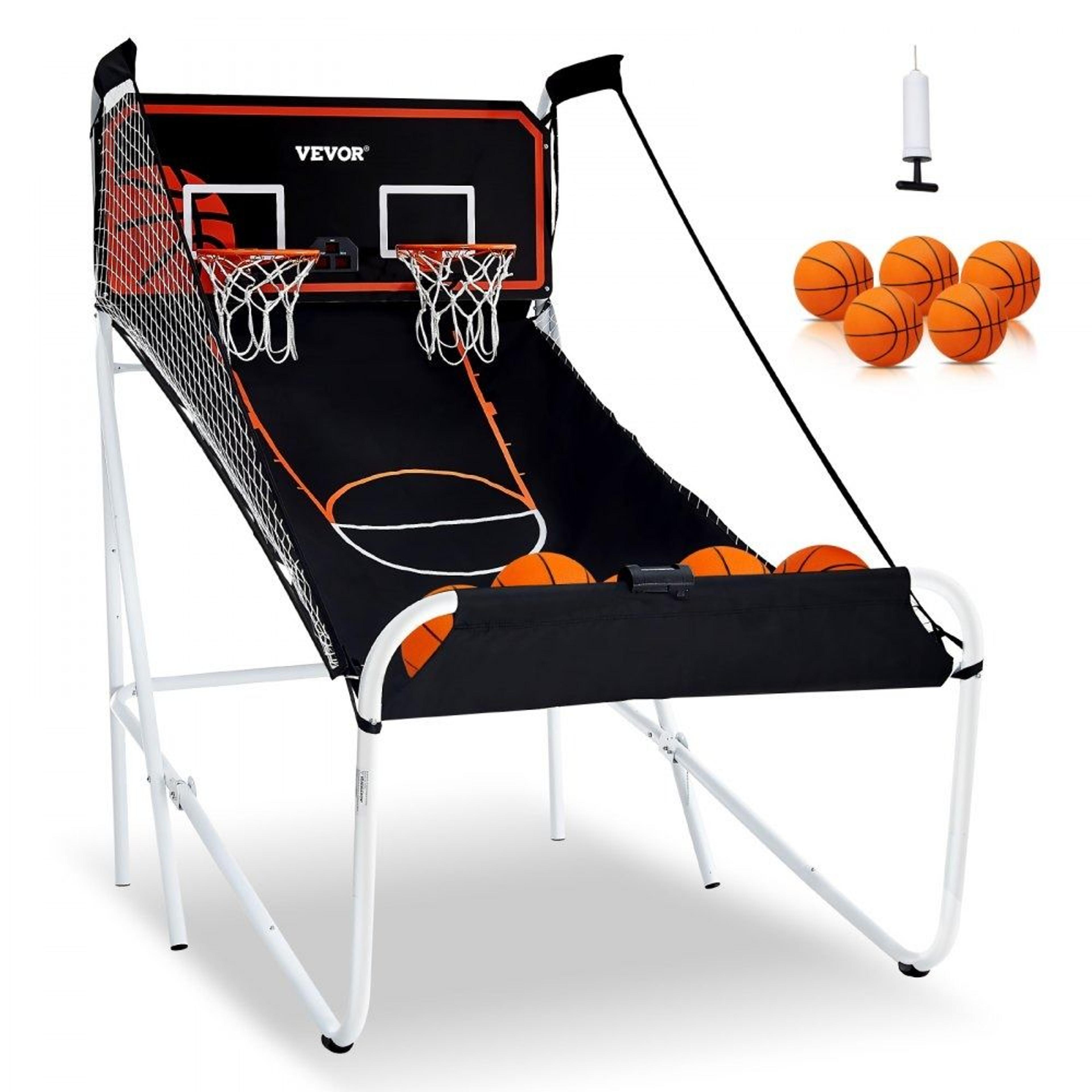 foldable basketball arcade game dual shot indoor basketball game with electronic scoreboard