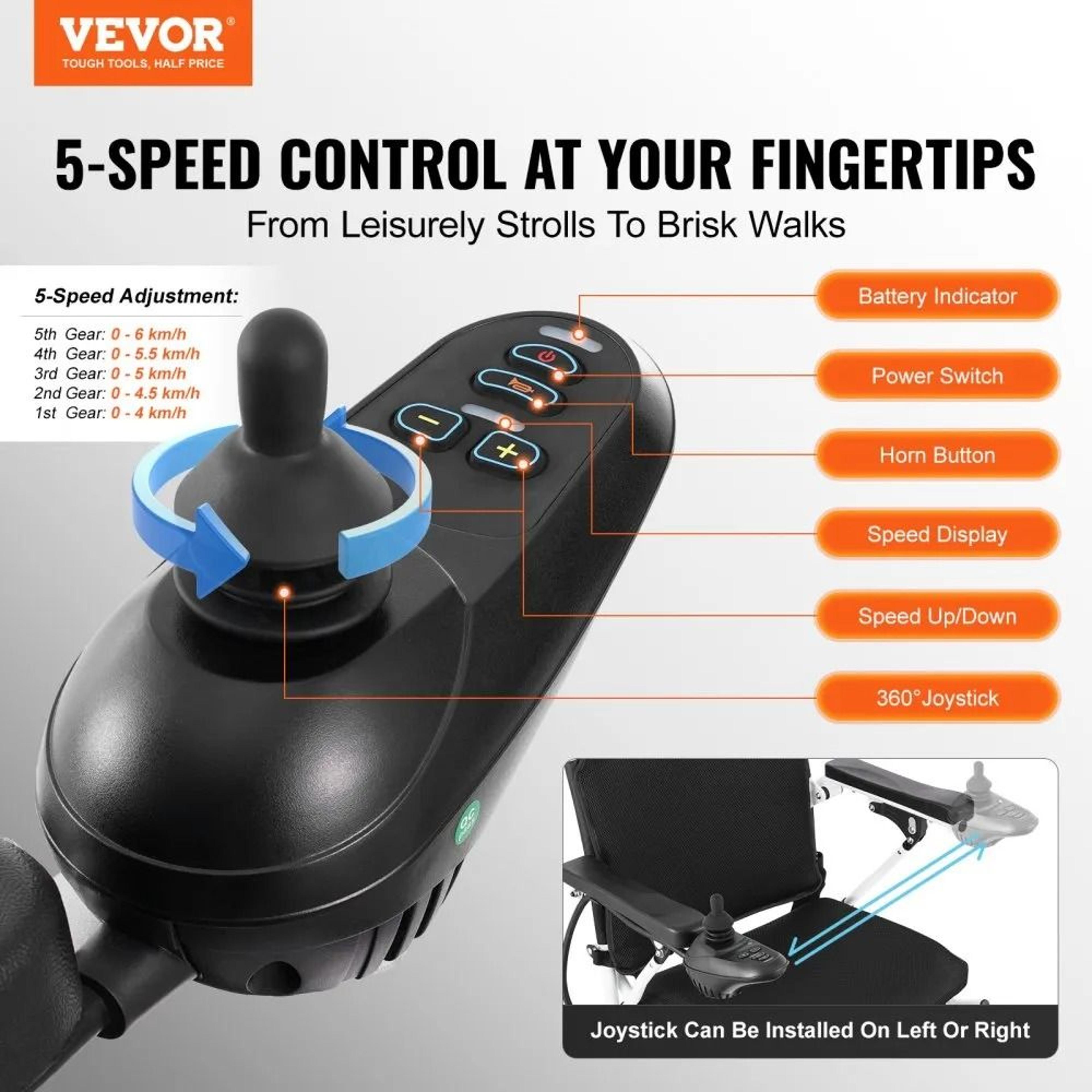 Foldable Electric Wheelchair For Adults Long Range All Terrain Motorized Mobility Chair 5
