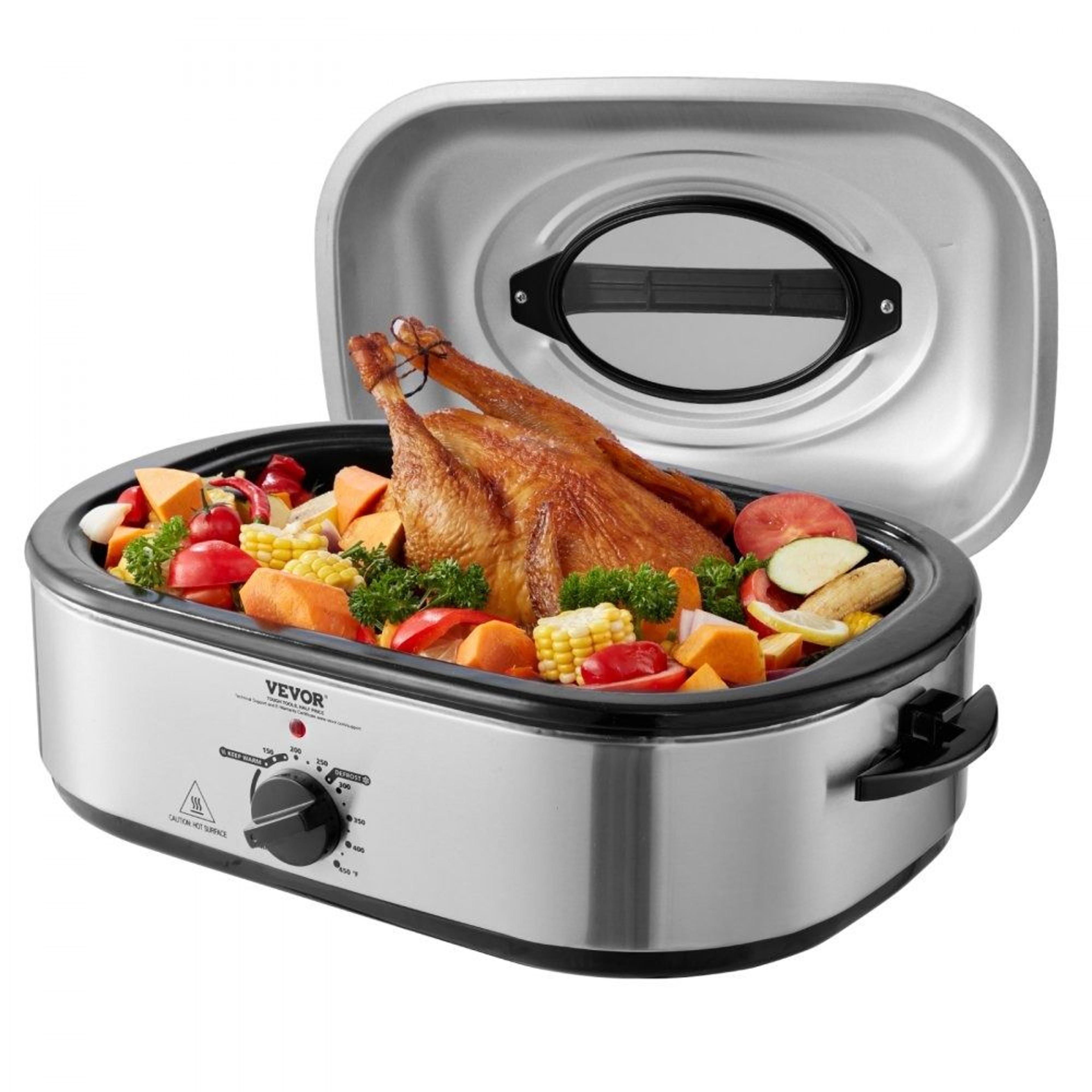 18 qt electric roaster oven with self basting lid and adjustable temperature