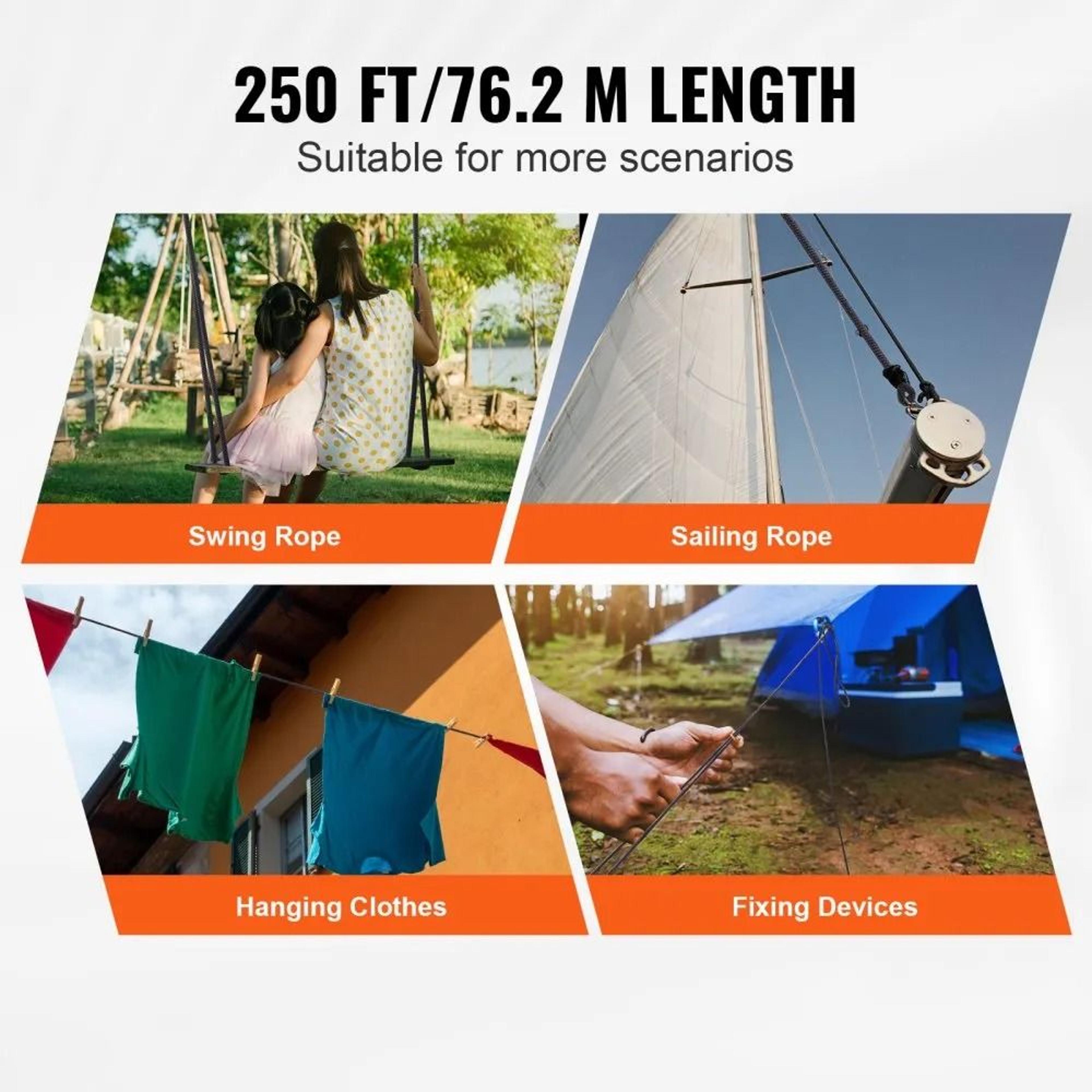 Braided Nylon Rope 250 Ft Heavy Duty Arborist Rigging Cord With ABS Reel 3