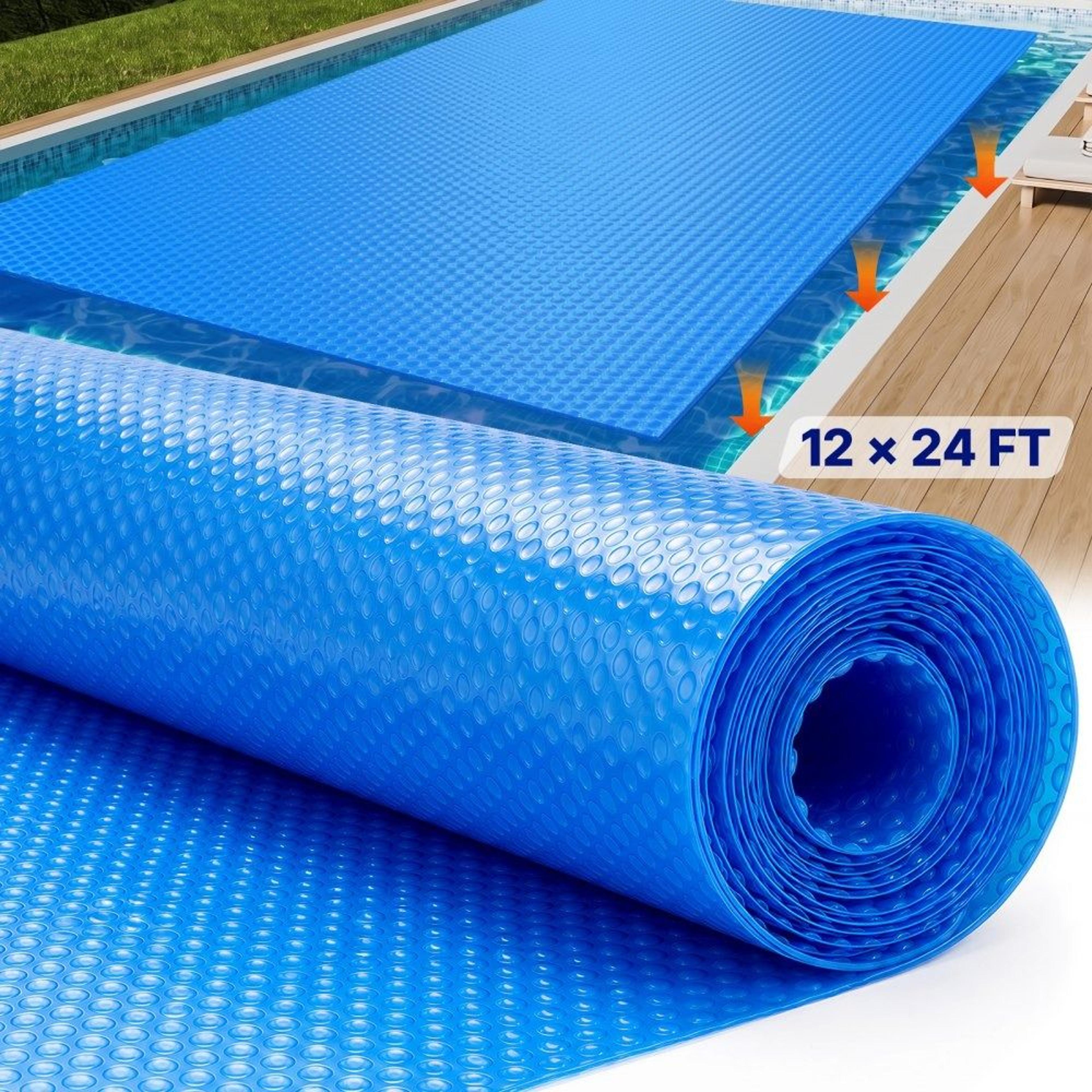 16 mil solar pool cover 24 x 12 ft heat retaining solar blanket for inground and above ground pools