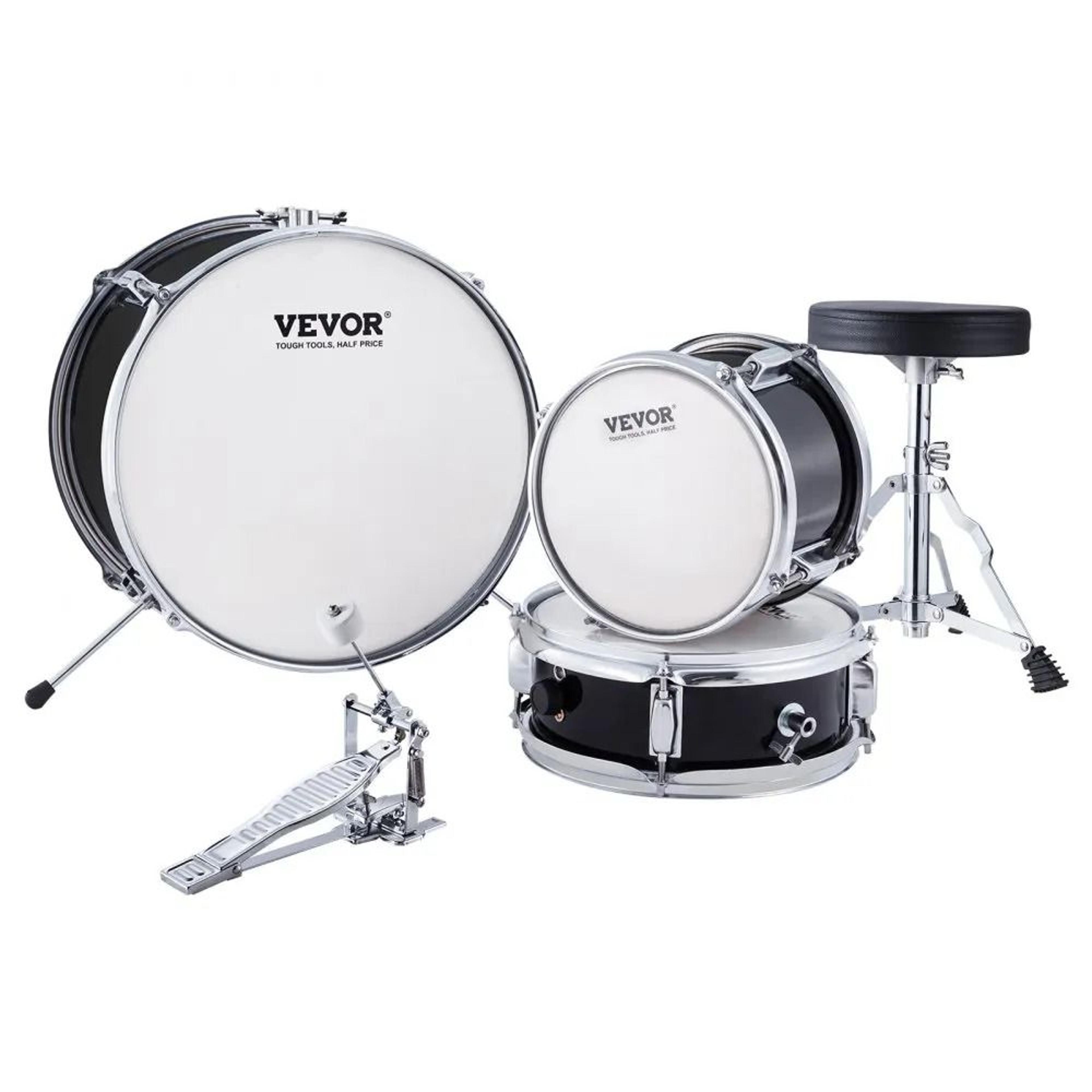 Kids Beginner Drum Set 3 Piece Junior Starter Drum Kit With Adjustable Throne 7