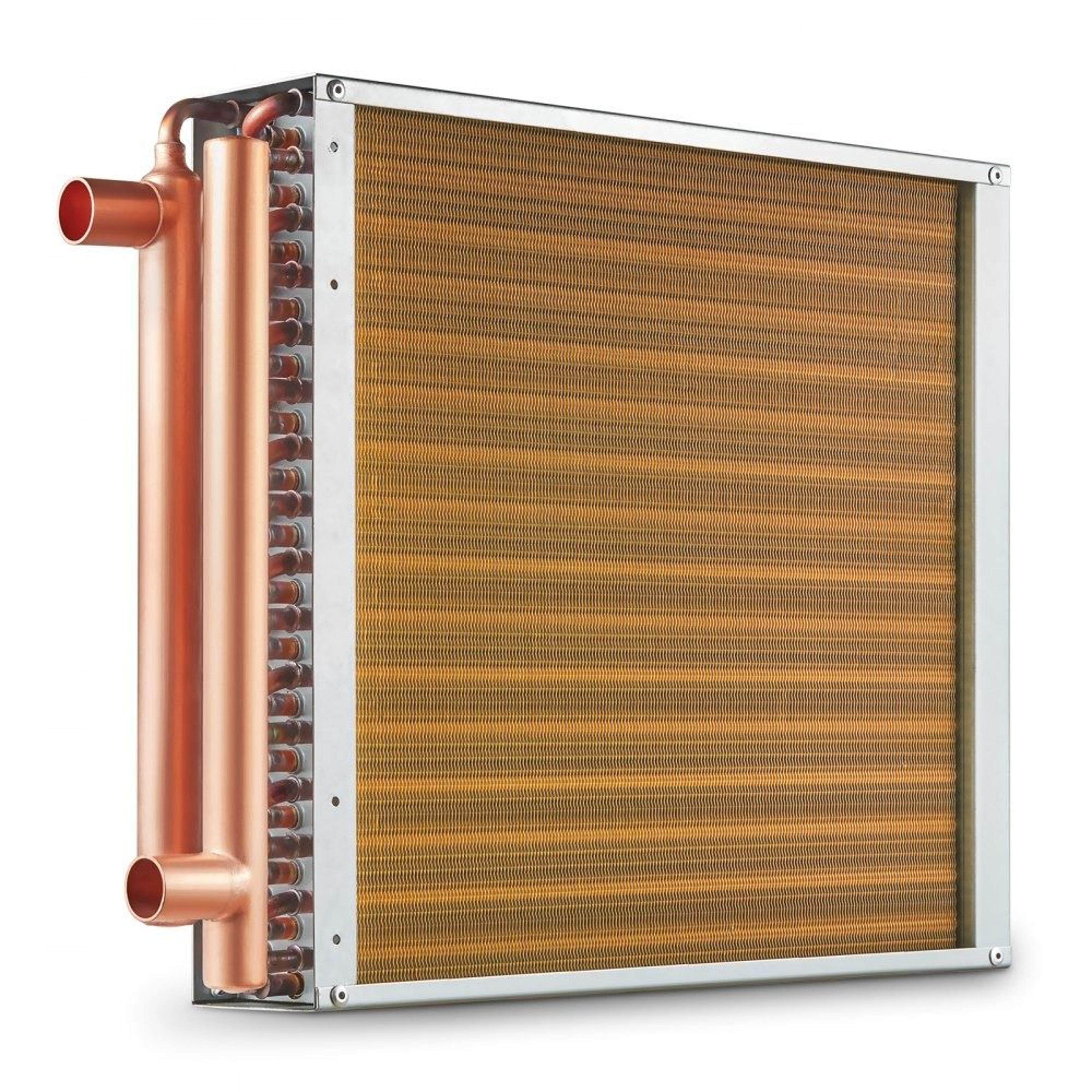 16 x 16 water to air heat exchanger 3 row copper coil for forced air heating