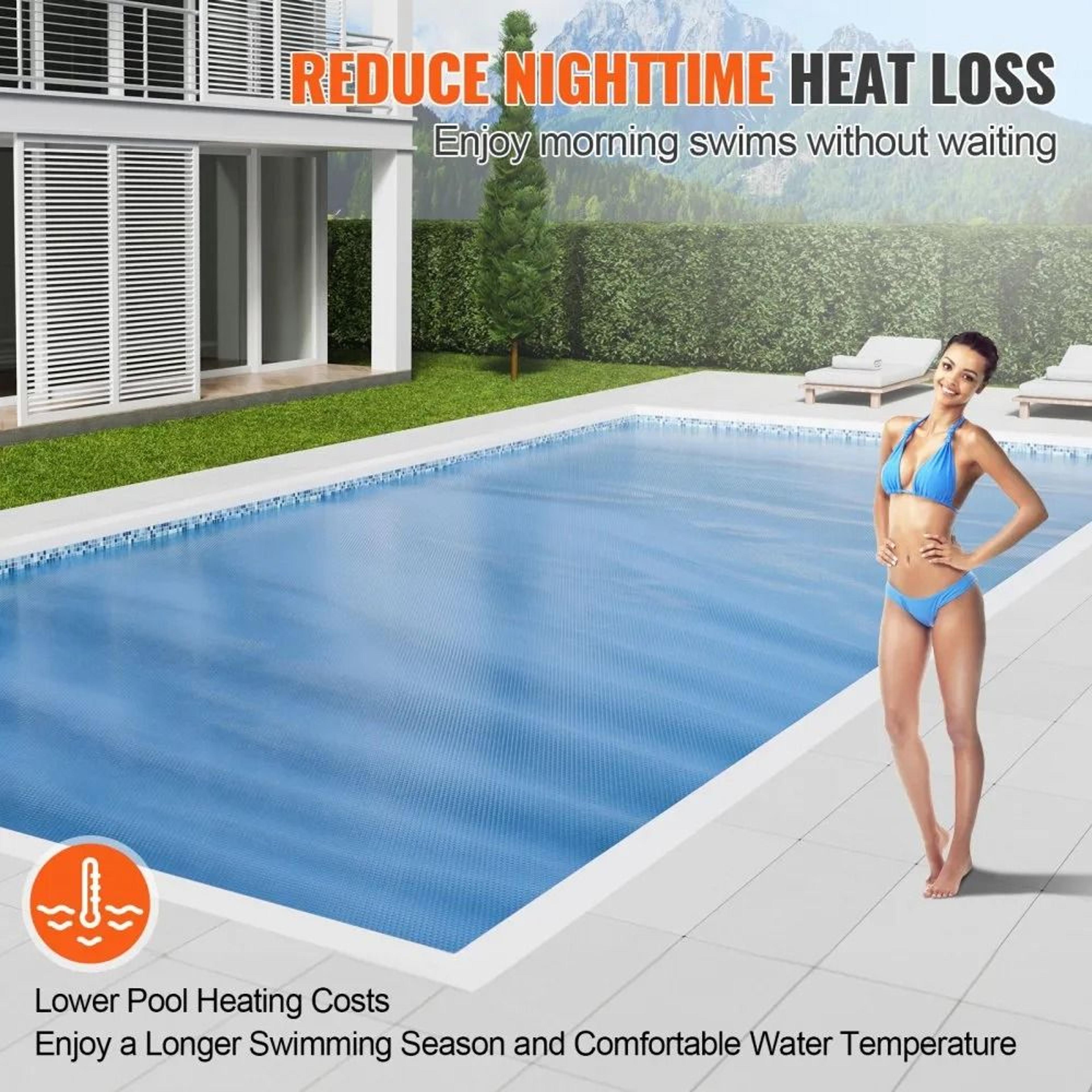 16 Mil Solar Pool Cover 32 X 16 Ft Heat Retaining Pool Blanket For Inground And Above Ground Pools 3