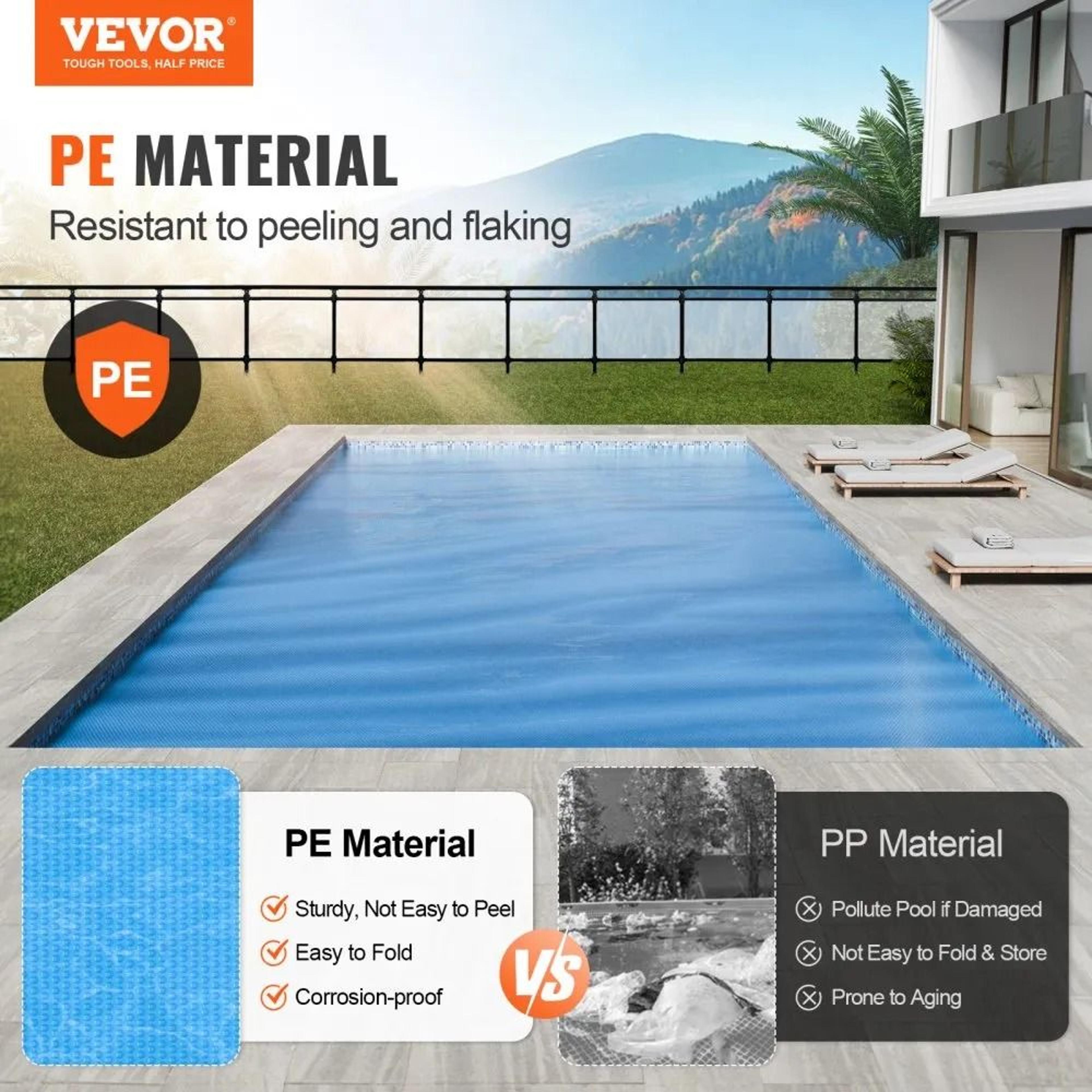 16 Mil Solar Pool Cover 32 X 16 Ft Heat Retaining Pool Blanket For Inground And Above Ground Pools 1
