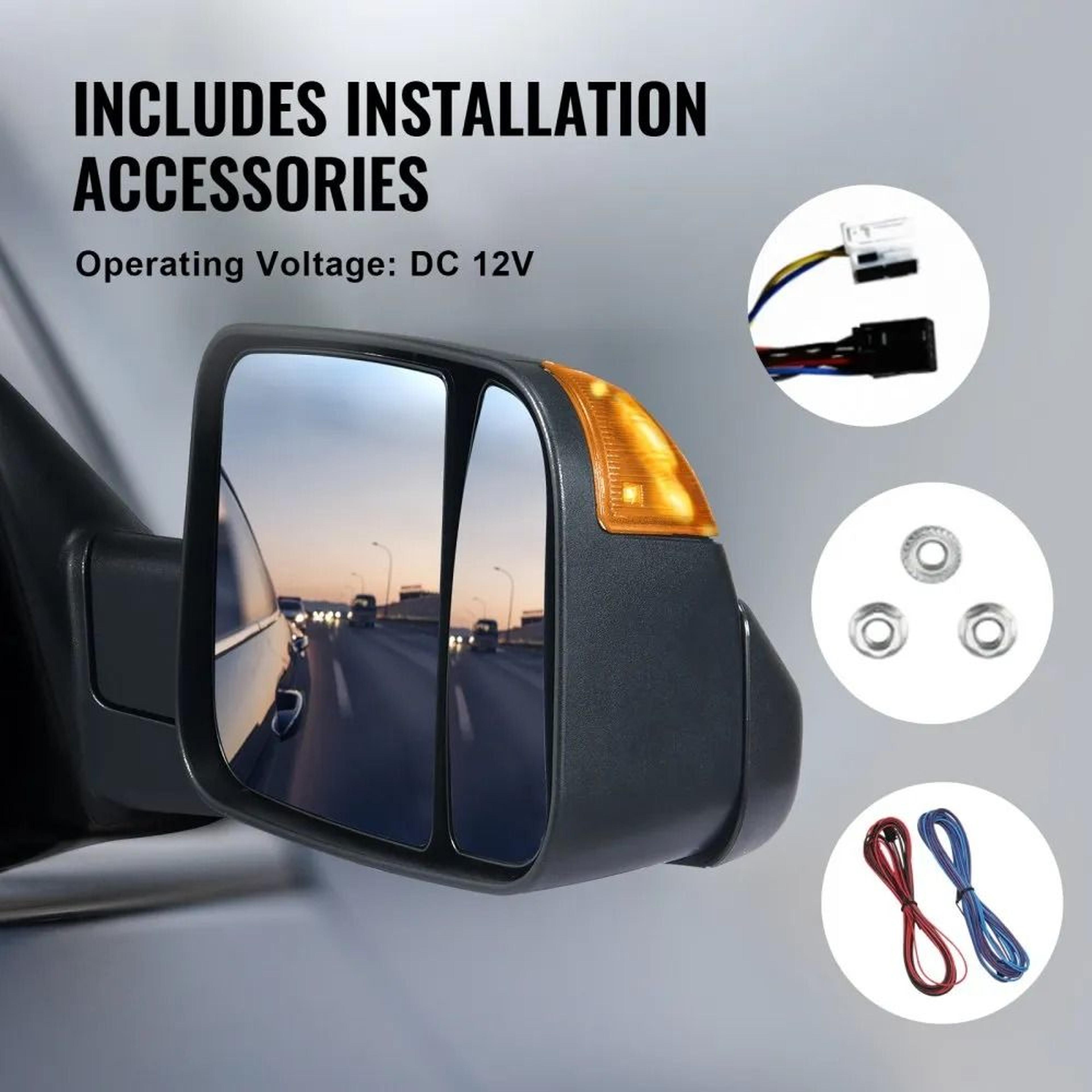 Ram Truck Towing Mirrors Power Heated Mirrors With Turn Signal Puddle Light And Folding Design 1