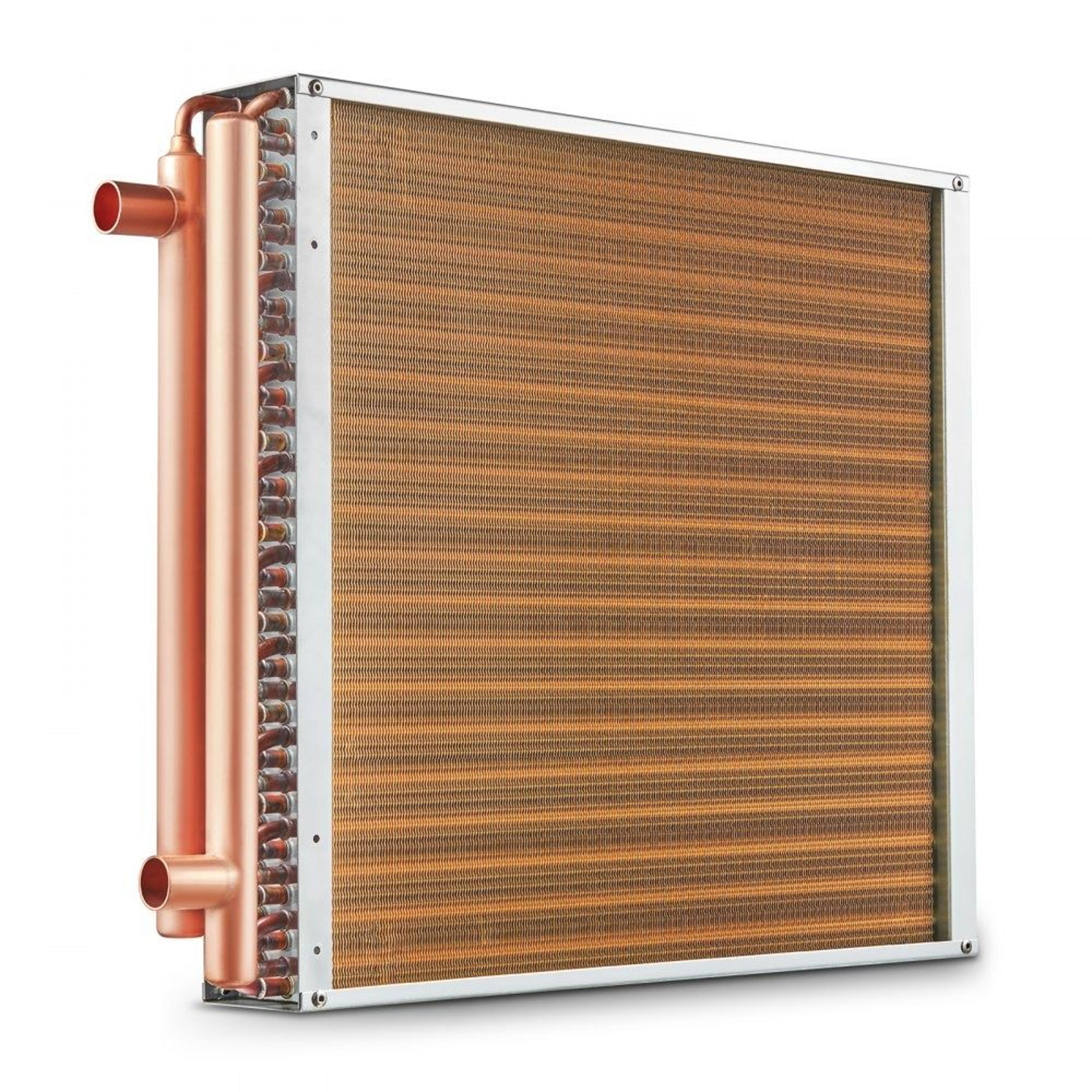 20 x 20 water to air heat exchanger 160k btu copper coil for wood furnace and forced air heating