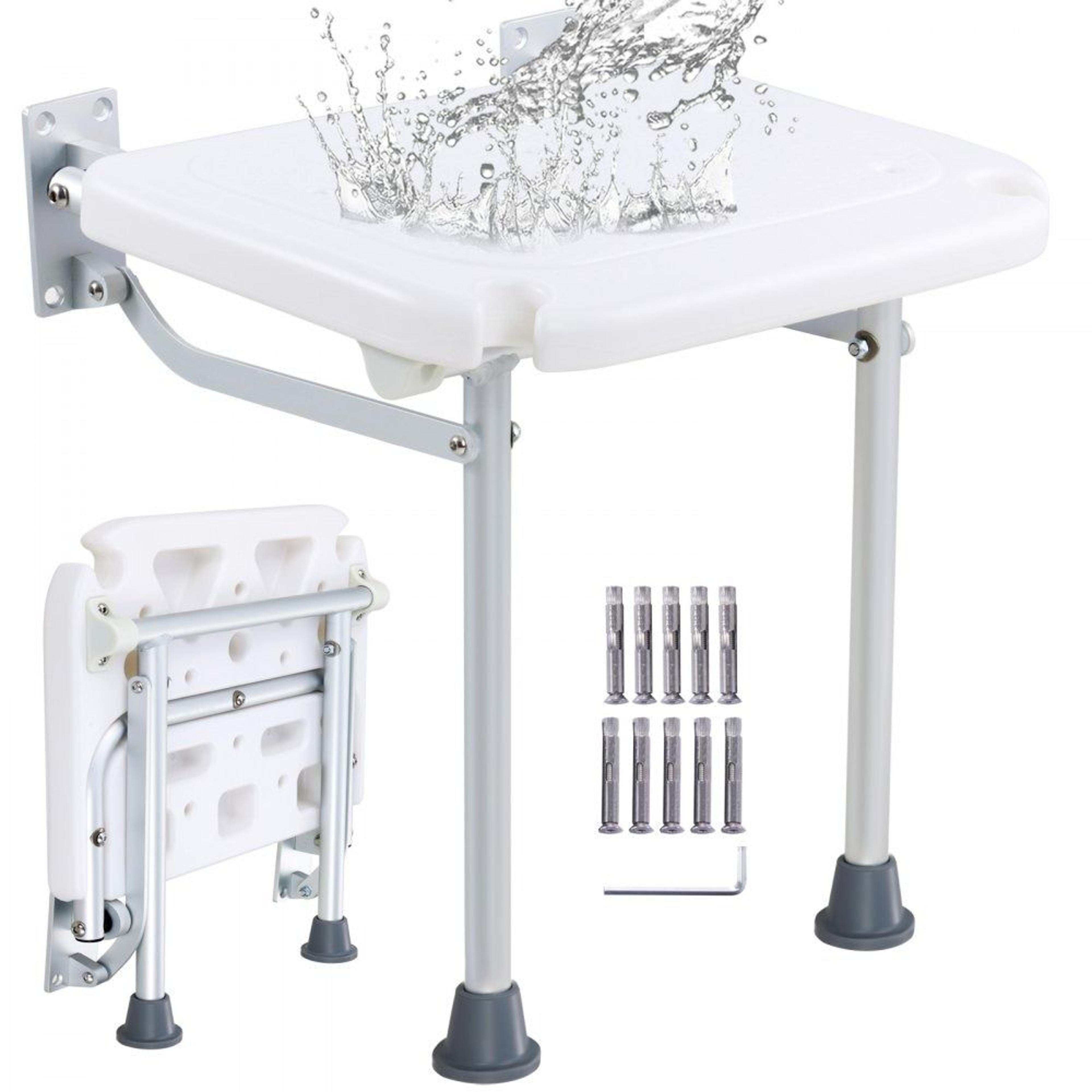 folding shower seat wall mounted shower bench with 500 lb support