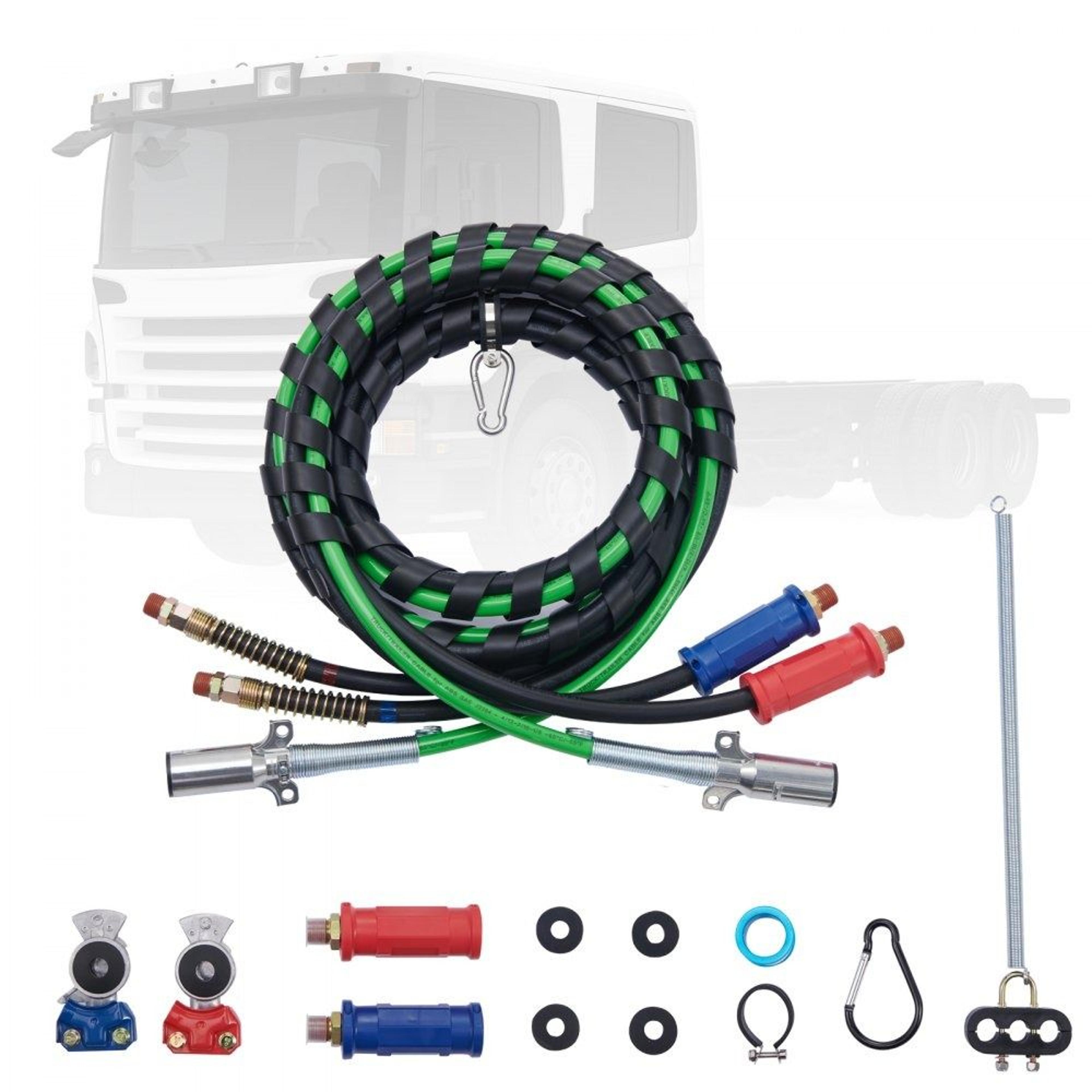 15ft semi truck air lines kit with glad hands 3 in 1 air hoses and abs power line