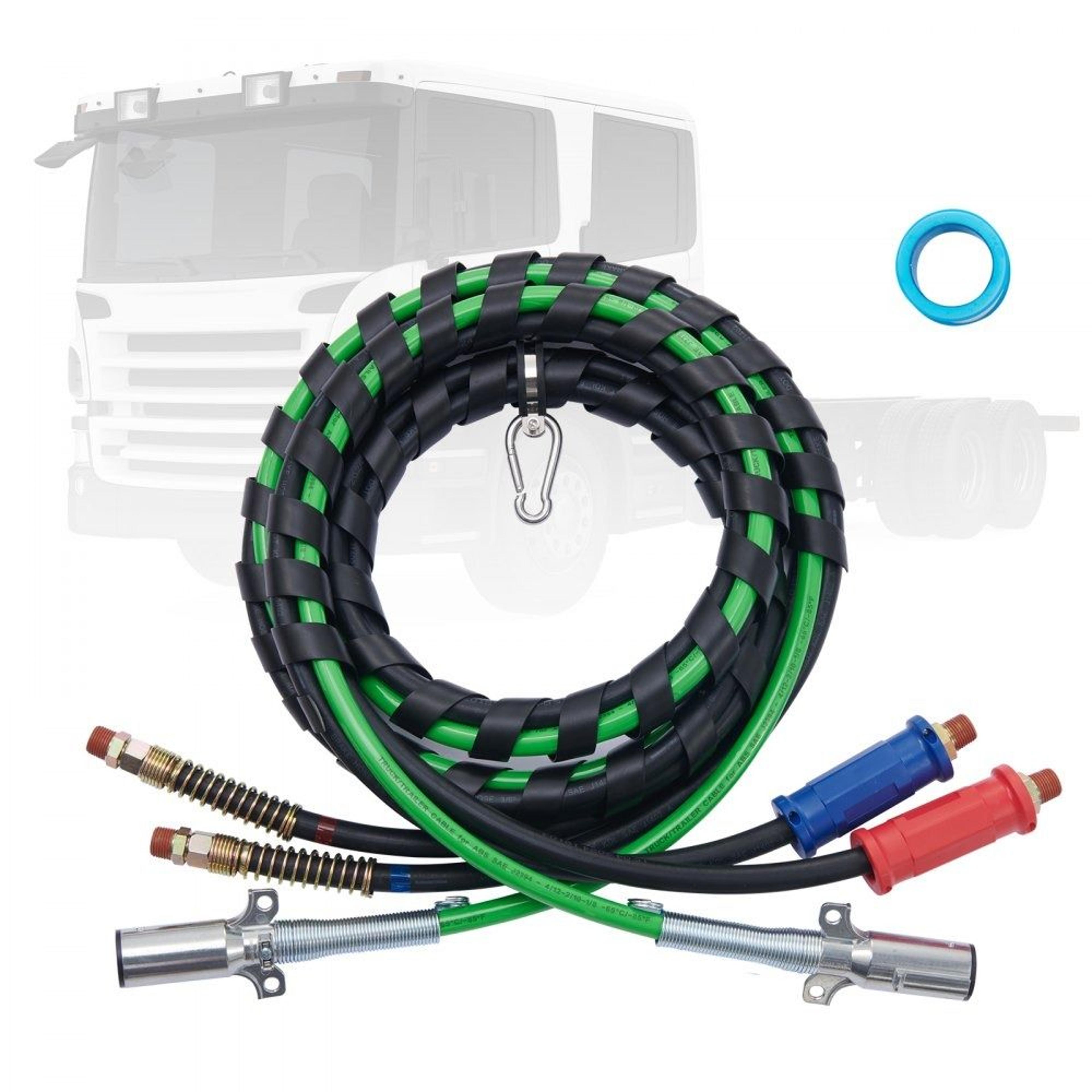 12ft semi truck air lines kit with 3 in 1 air hoses and sae j560 abs power line