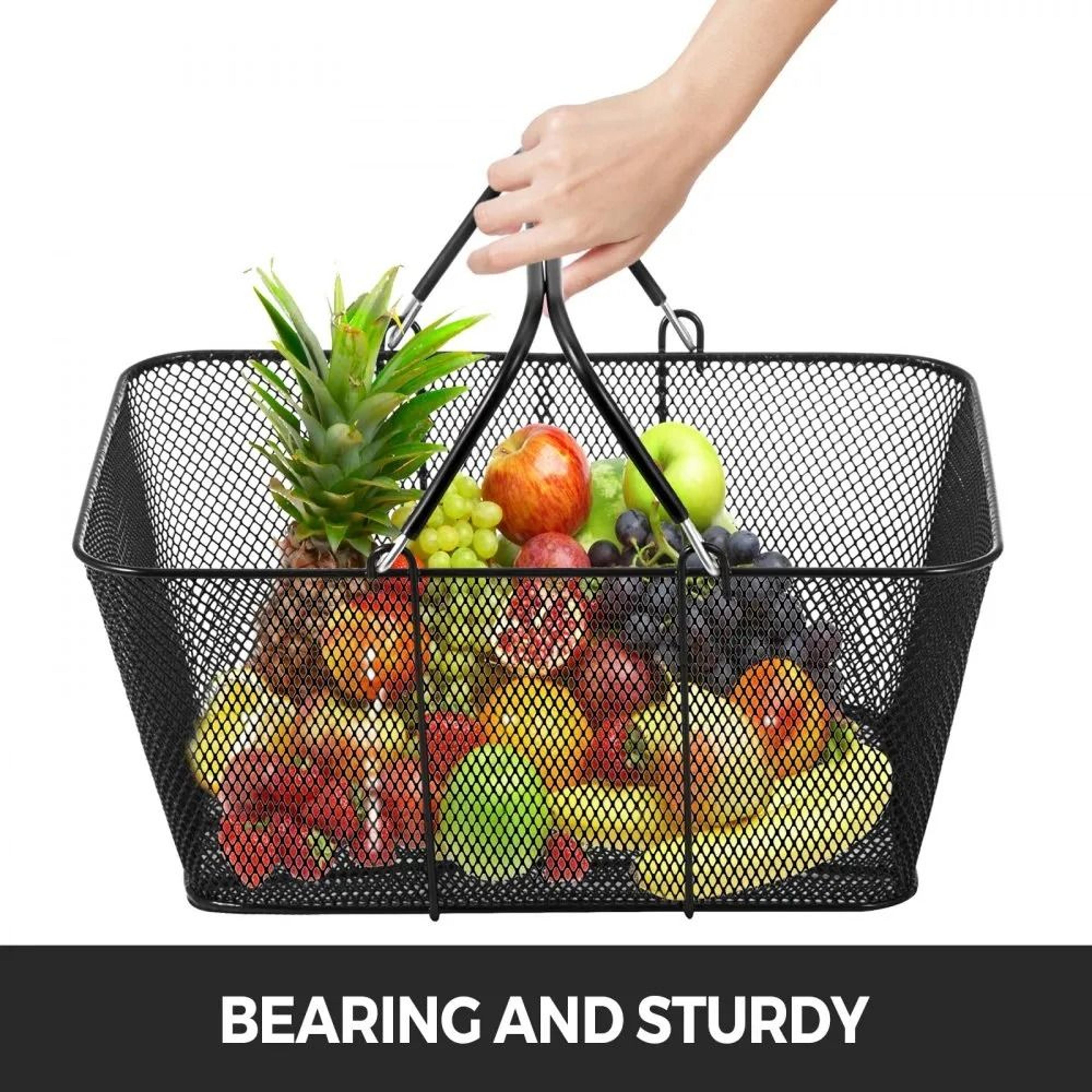 Heavy Duty Metal Shopping Baskets With Handles For Retail Stores And Grocery Shopping 1