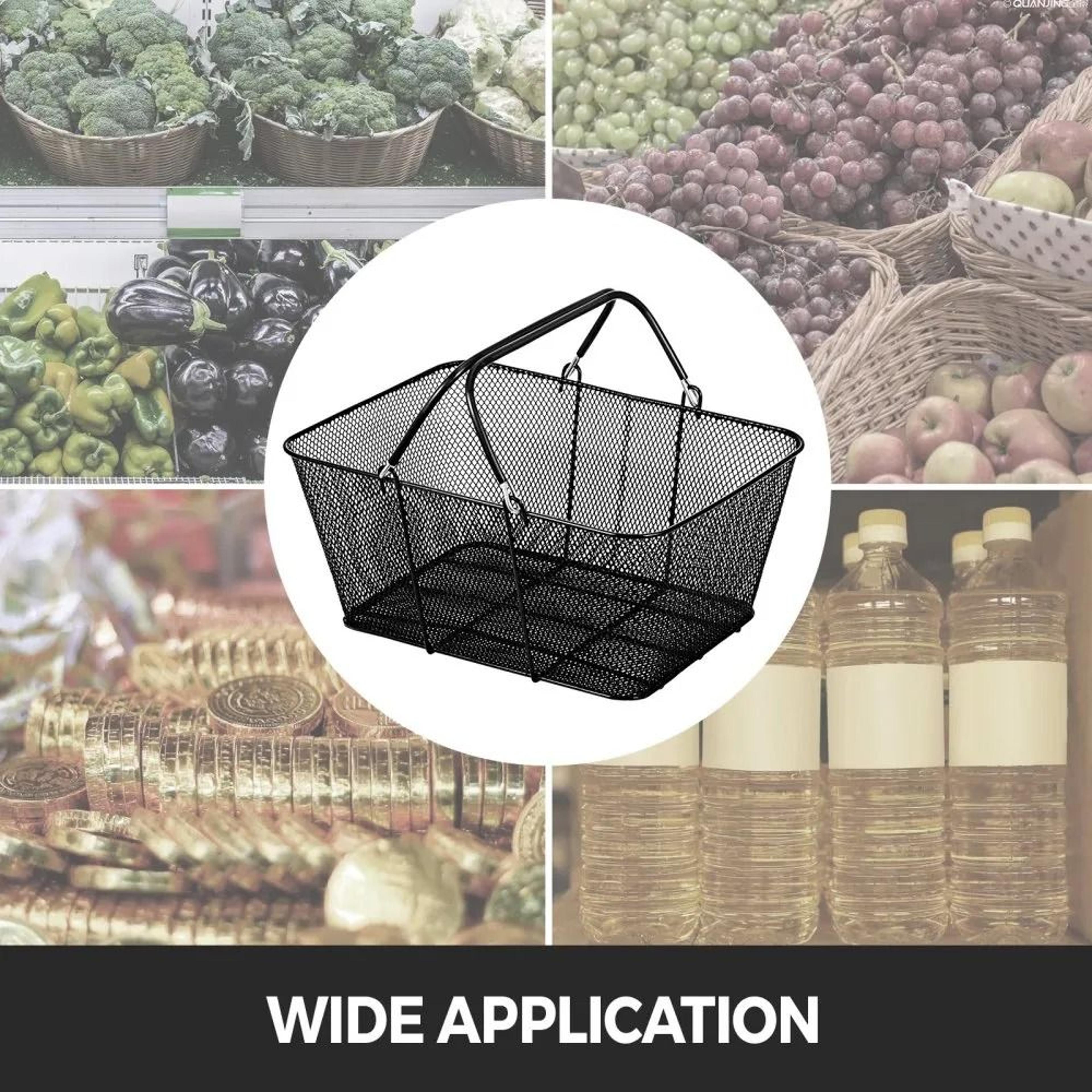Heavy Duty Metal Shopping Baskets With Handles For Retail Stores And Grocery Shopping 6