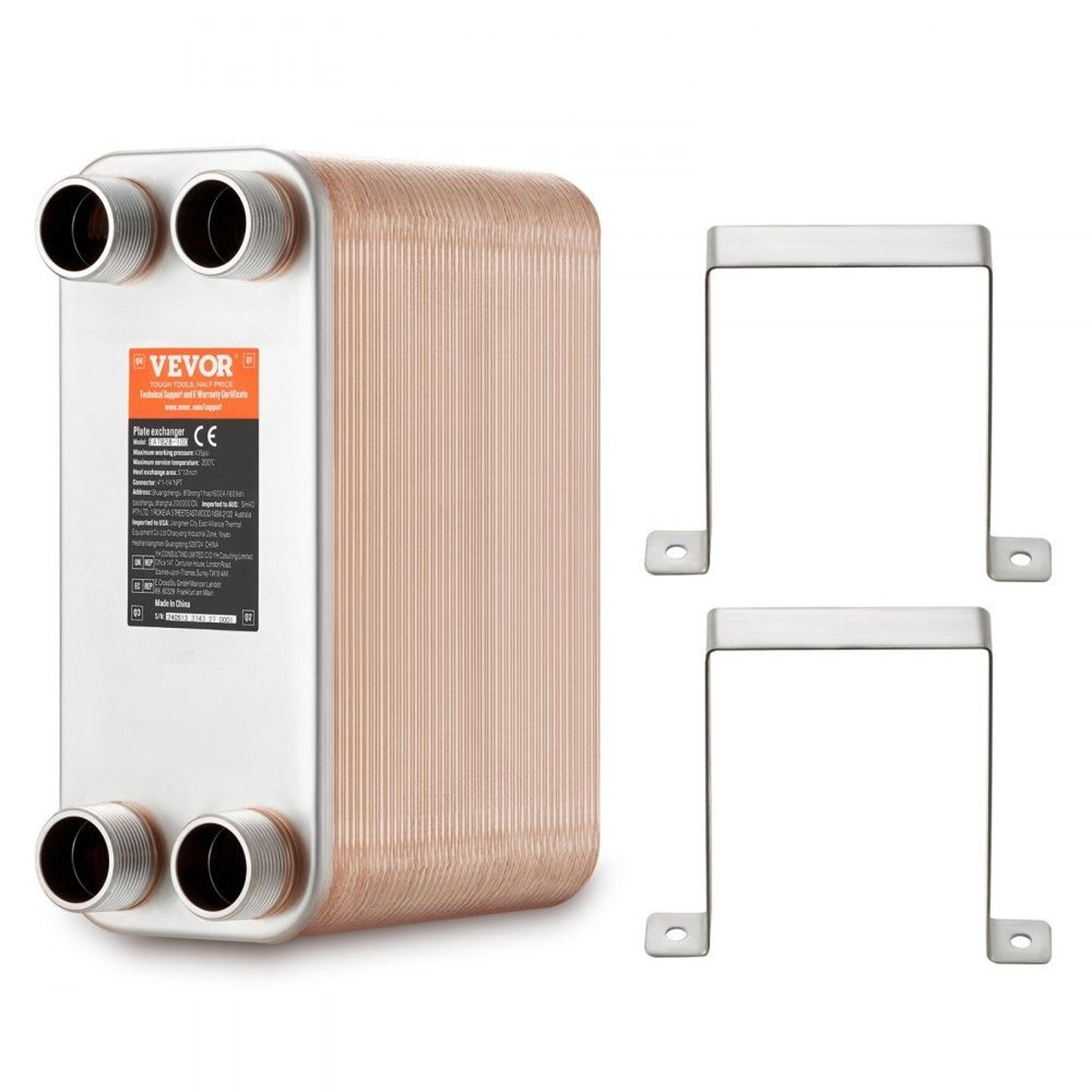 80 plate brazed plate heat exchanger water to water 316l stainless steel heating and cooling