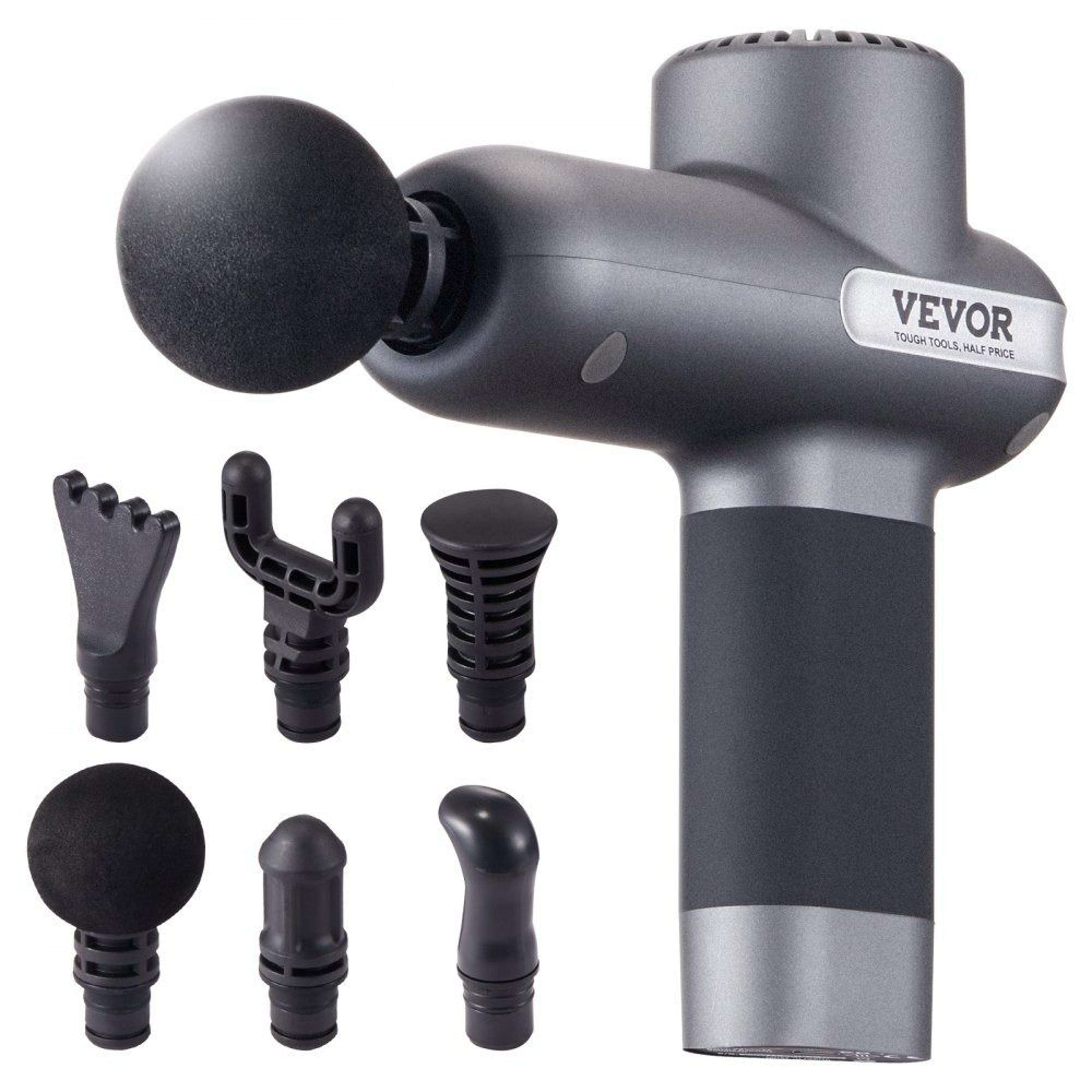 compact deep tissue massage gun with 5 speeds 6 massage heads and usb c charging