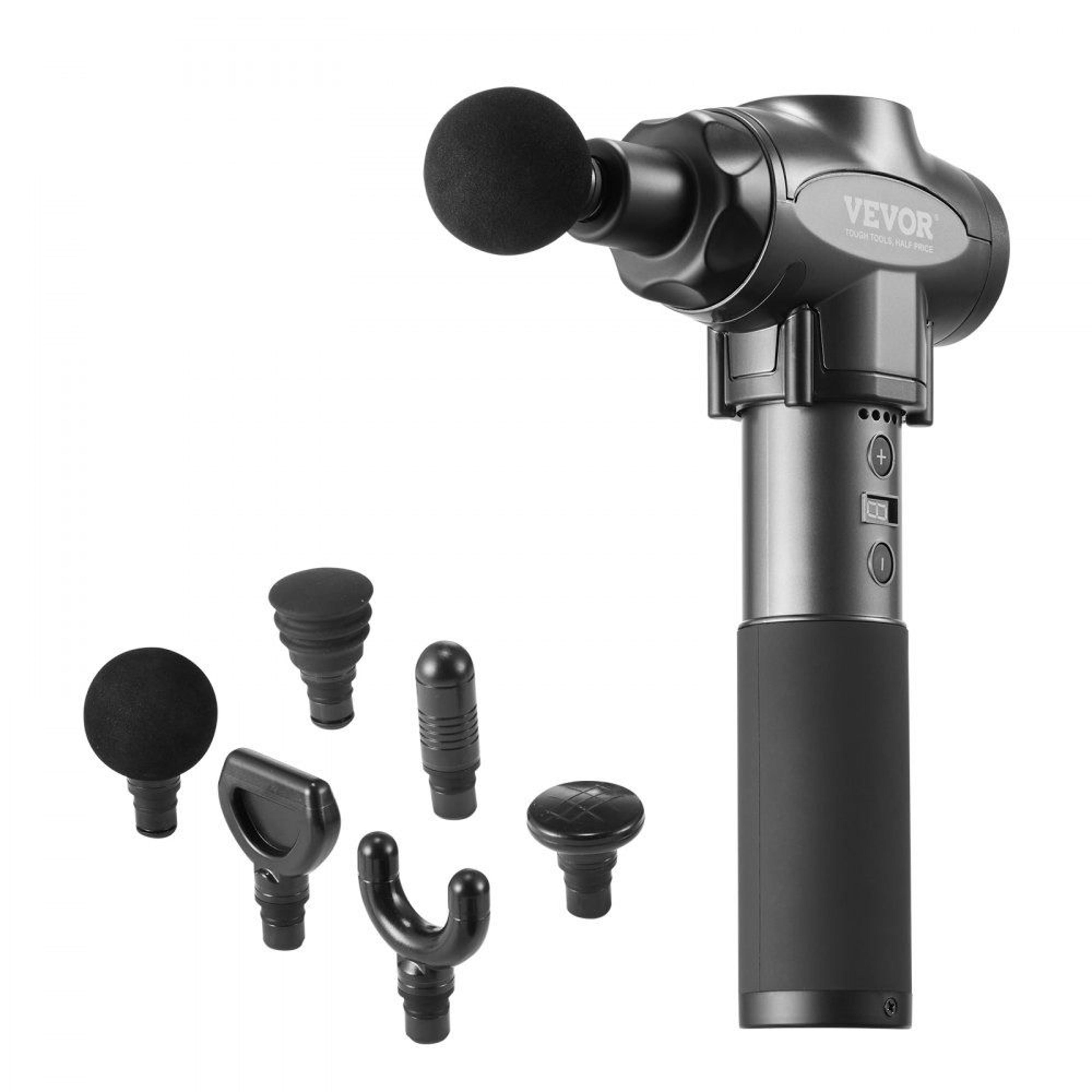 deep tissue massage gun for athletes with 9 speeds and 6 massage heads