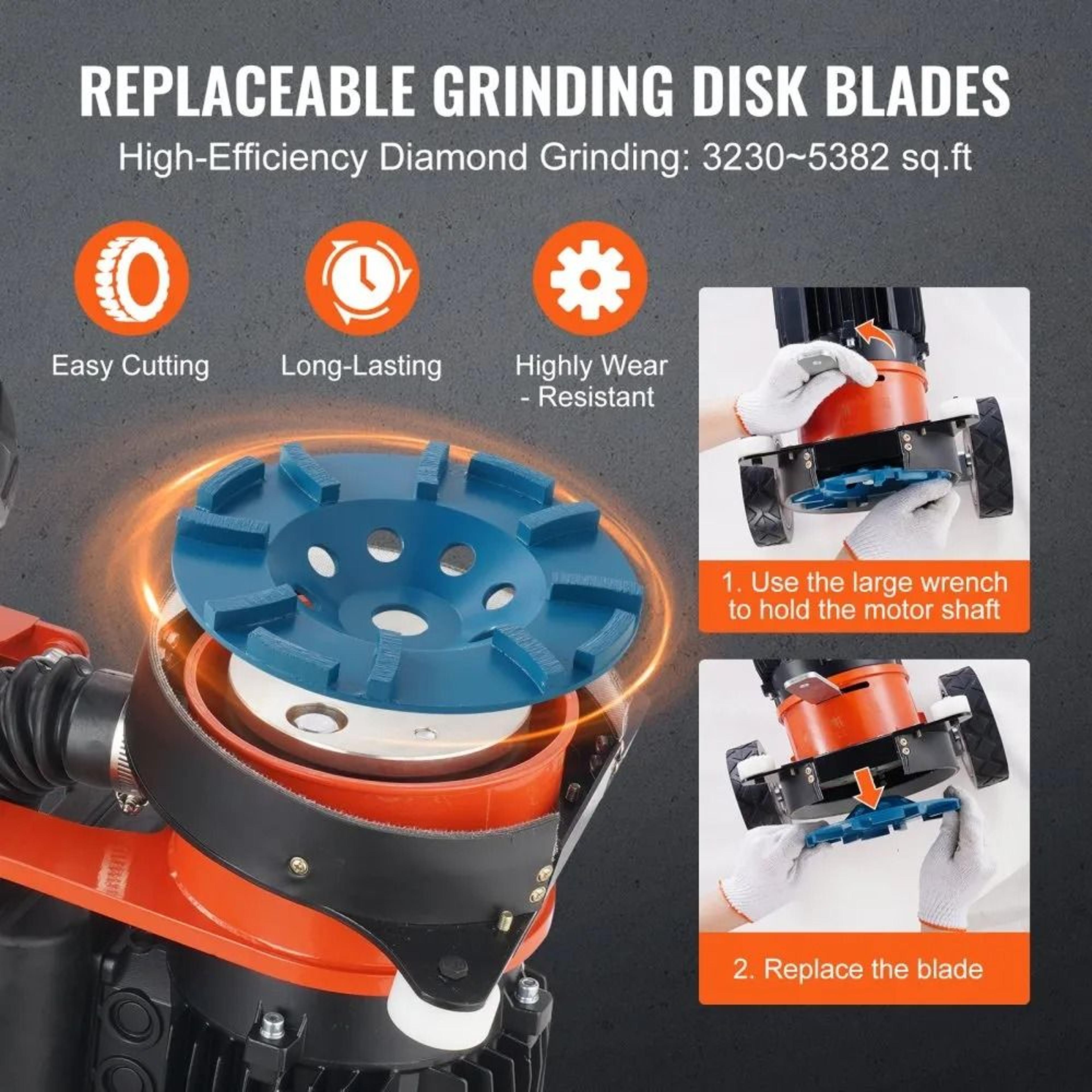 Electric Concrete Floor Grinder 7 Inch Walk Behind Floor Grinder With Brushless Motor 5