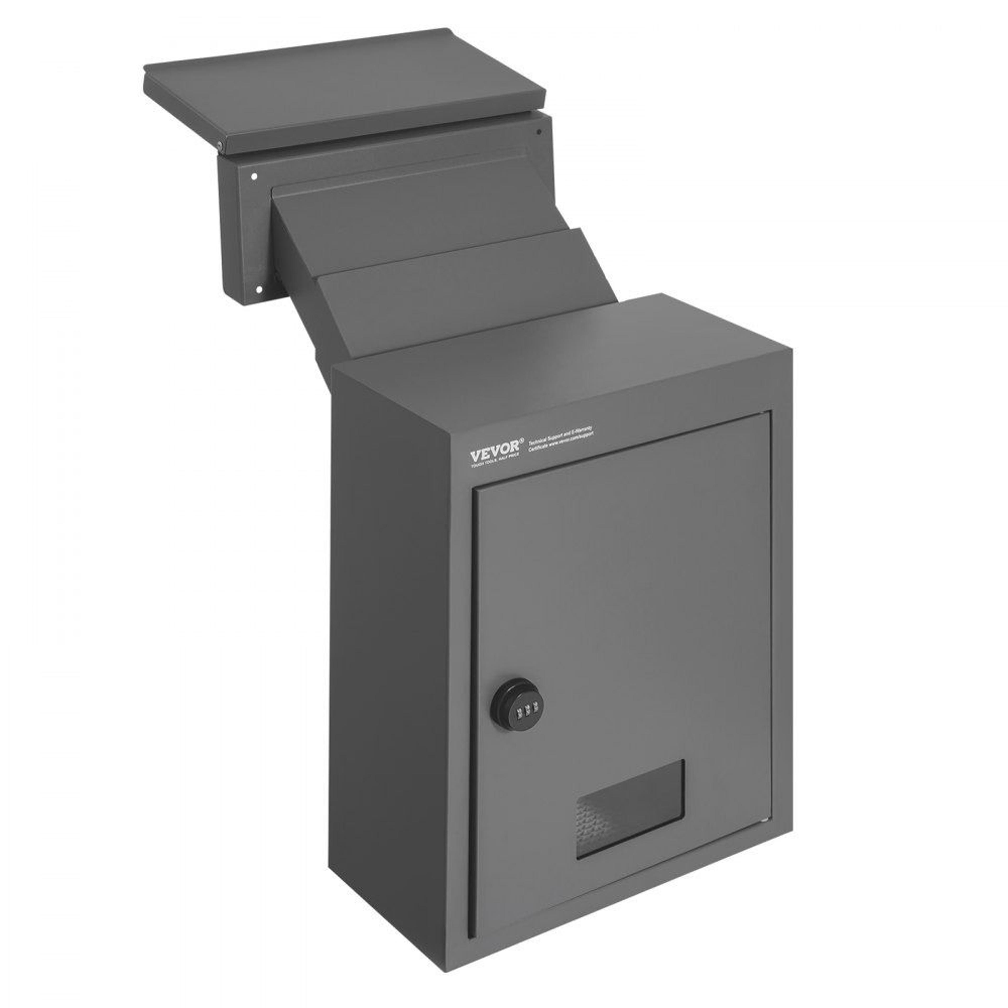 secure through the wall drop box heavy duty steel locking mailbox with combination lock