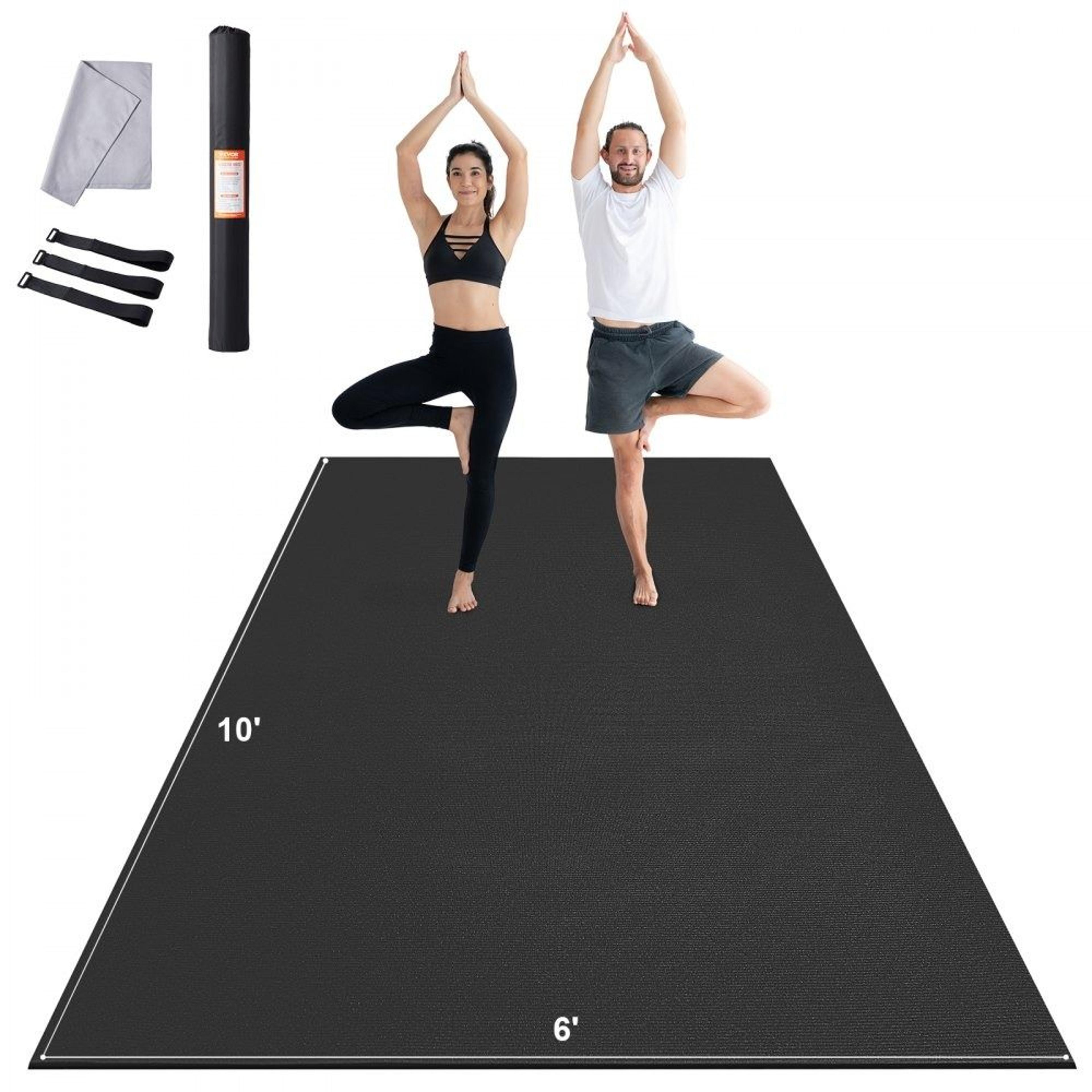 large exercise mat non slip home gym yoga mat with carry bag and straps