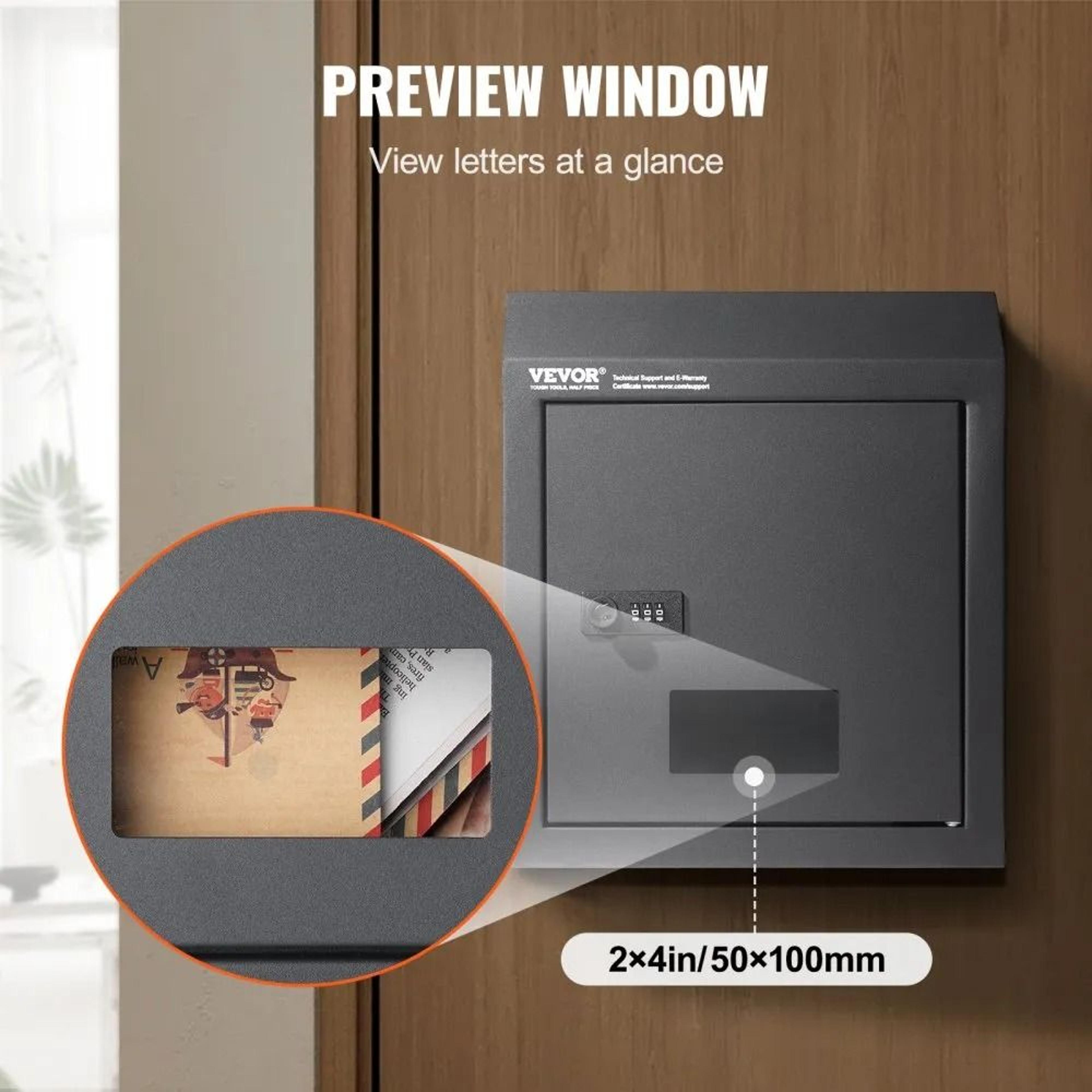 Secure Through Door Key Drop Box With Combination Lock Heavy Duty Steel Mailbox 2
