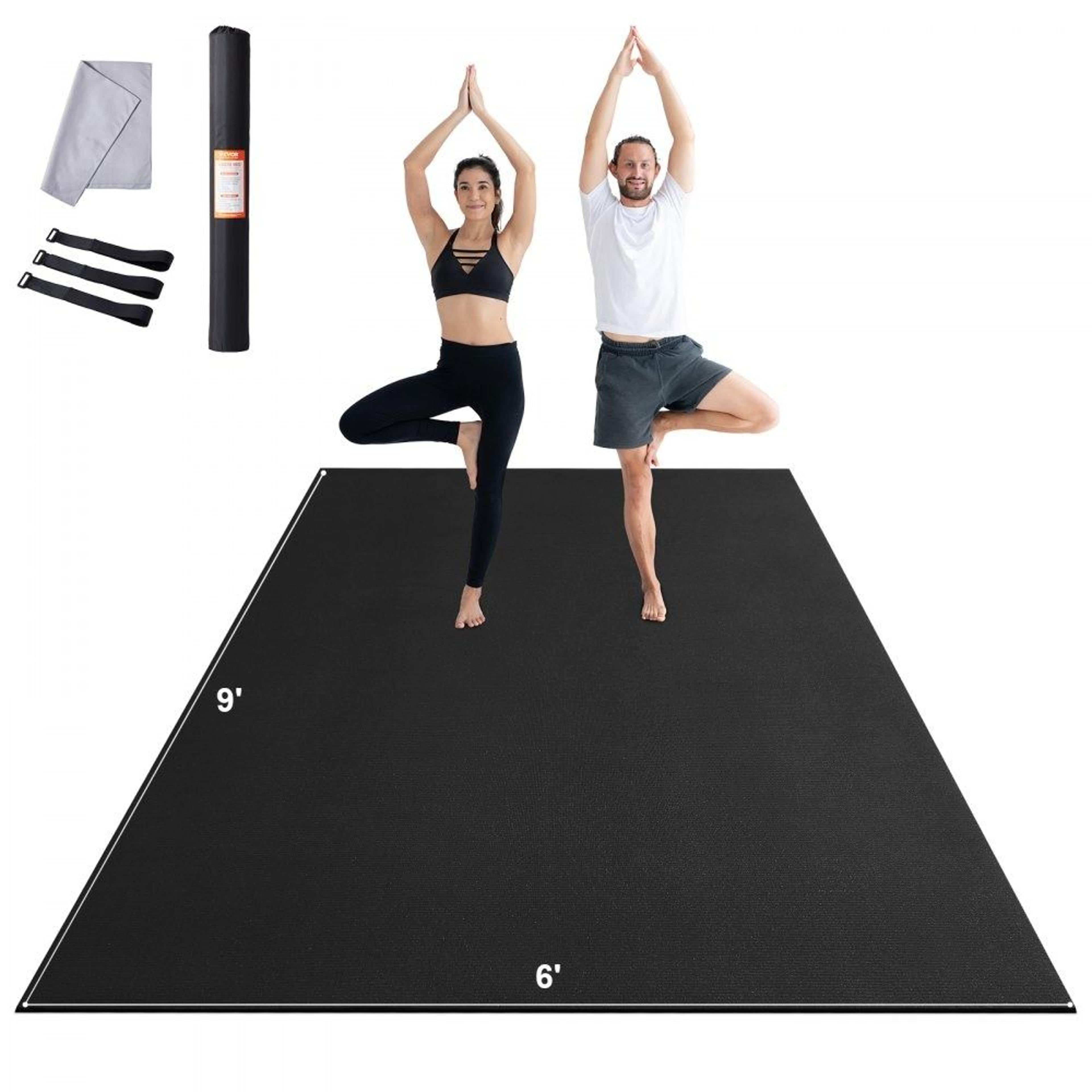 large non slip exercise mat for home gym yoga pilates and floor workouts