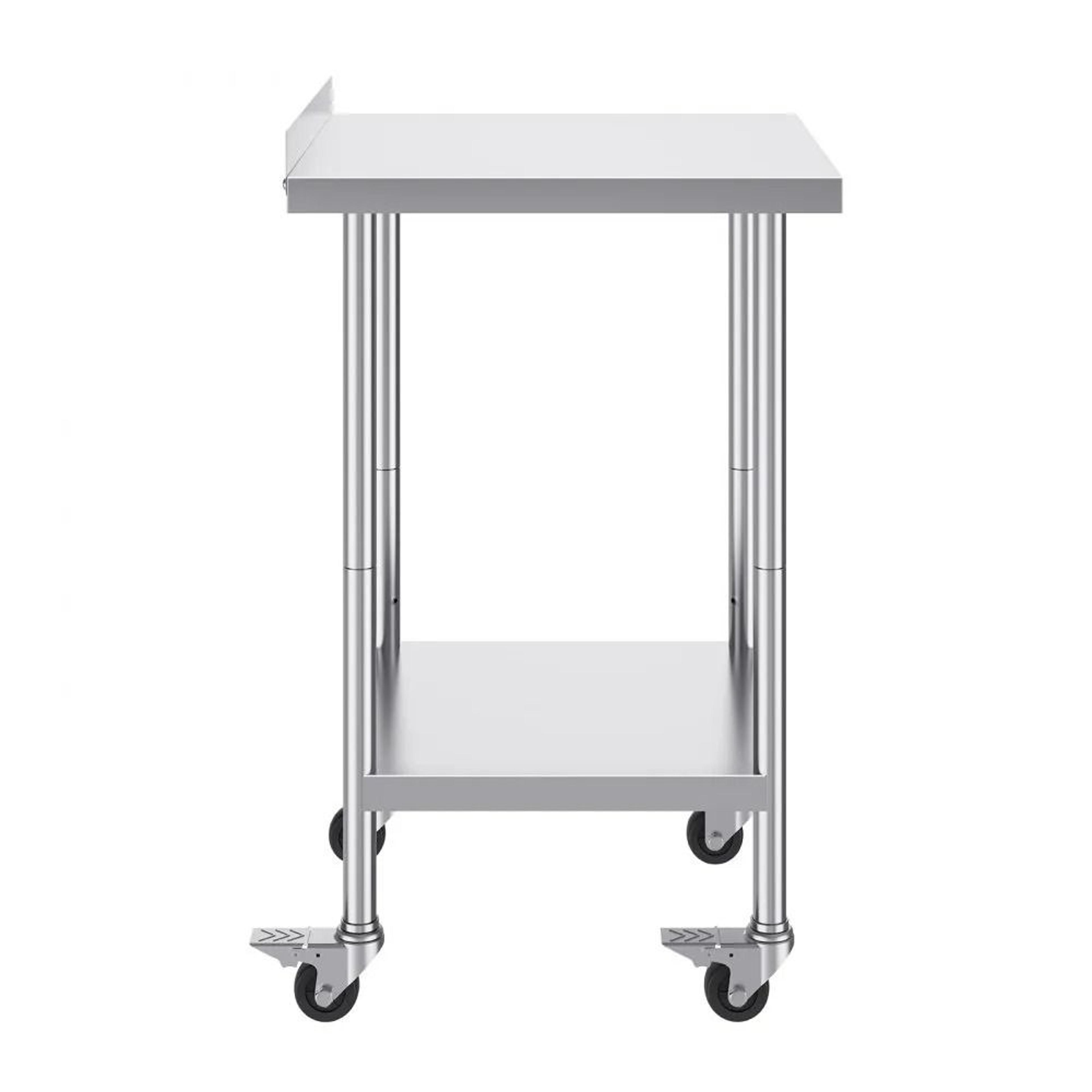 24 X 24 Stainless Steel Work Table With Casters And Adjustable Shelf 8