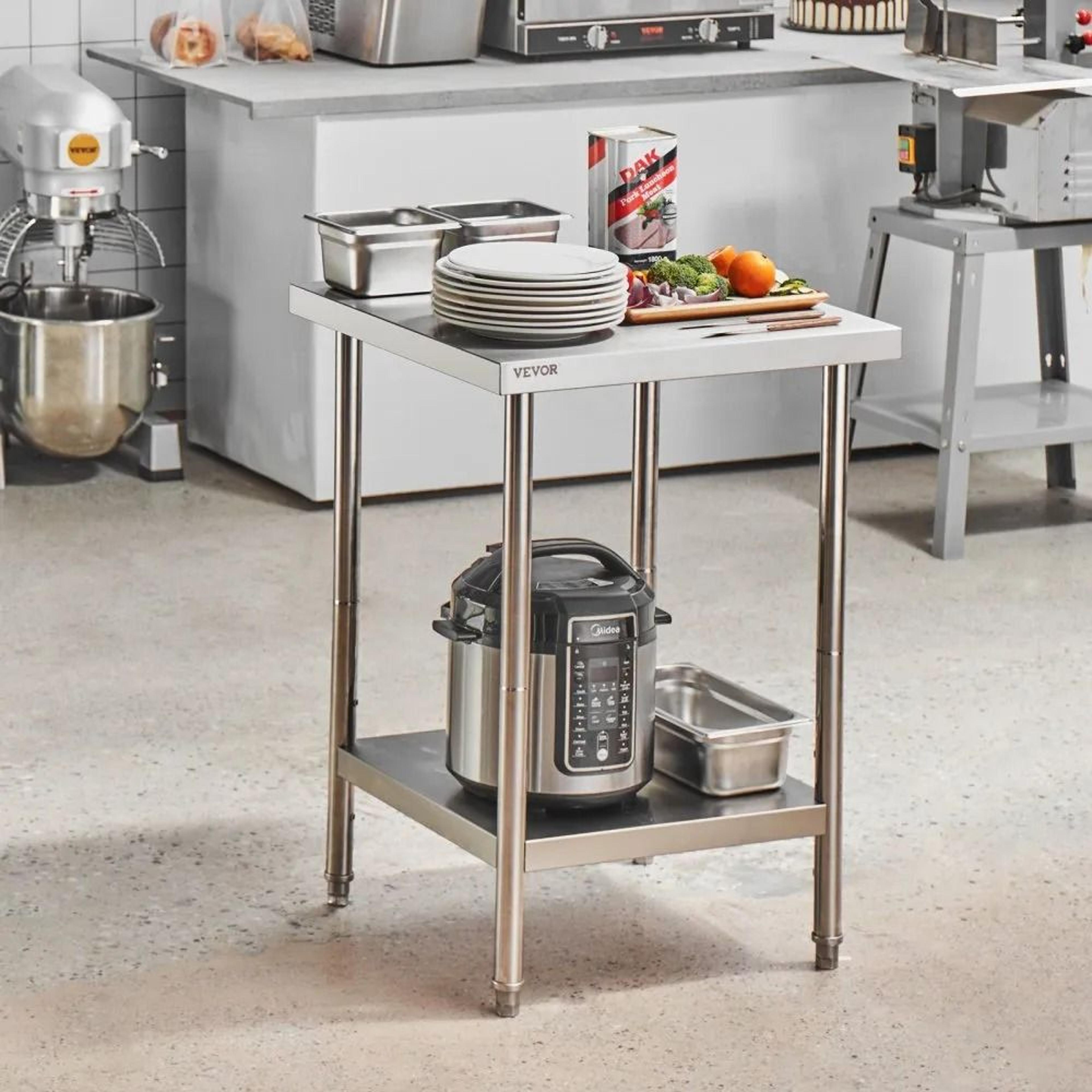 Heavy Duty Stainless Steel Prep Table With Adjustable Shelf And 700 Lb Capacity 6