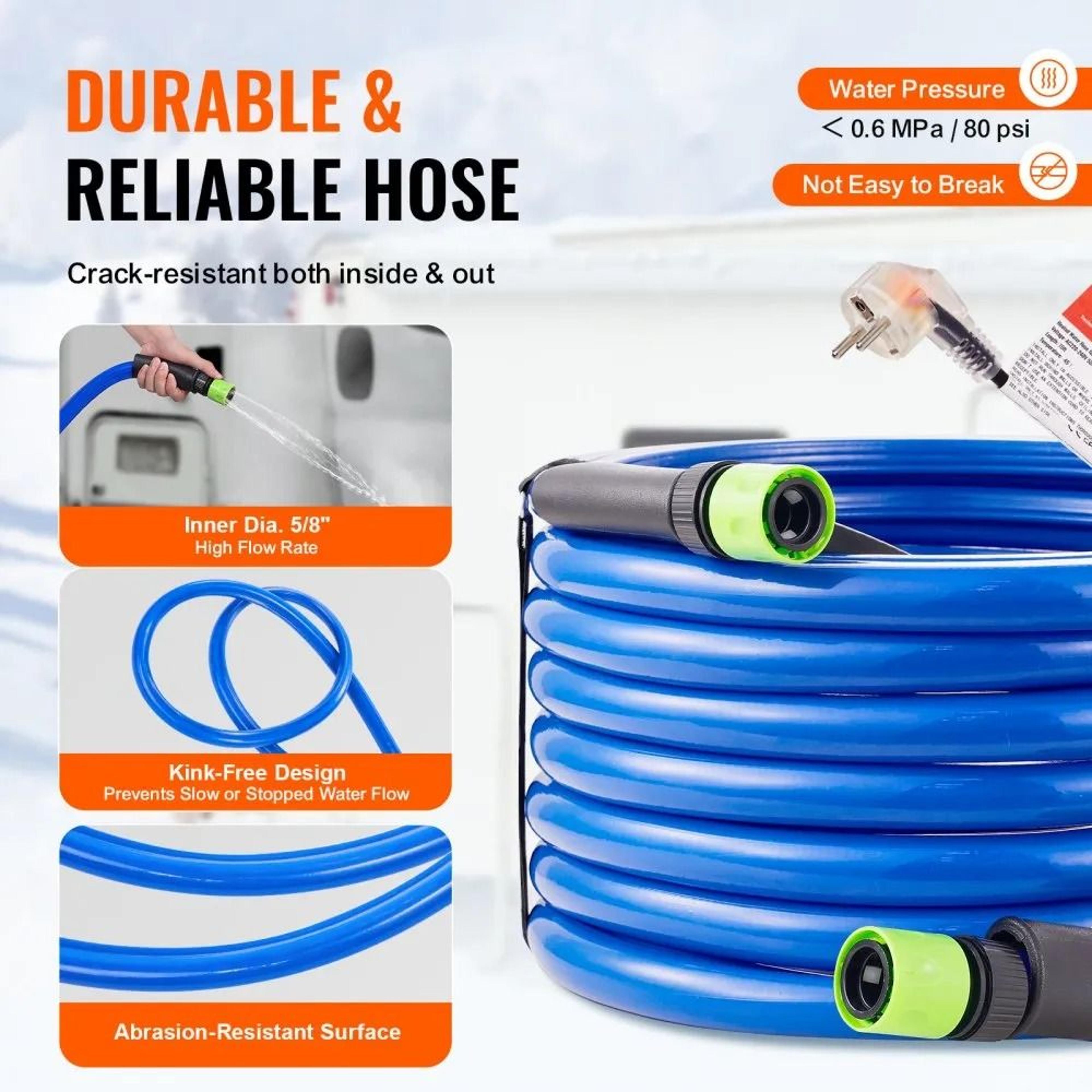 25 Ft Heated RV Water Hose With Freeze Protection And Drinking Water Safe Design 1