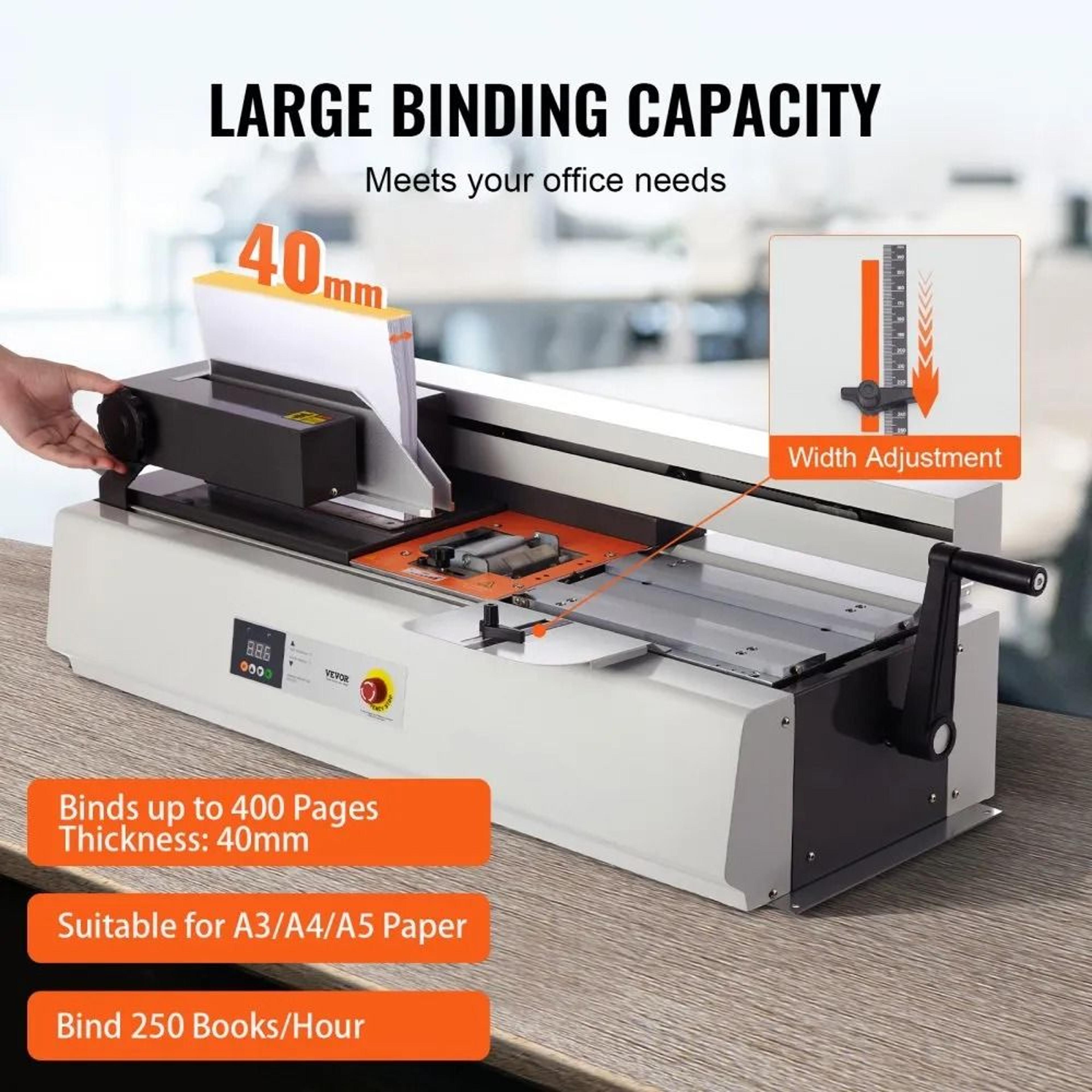 Professional Thermal Binding Machine 400 Sheet Hot Glue Book Binder For A3 A4 A5 Documents 3