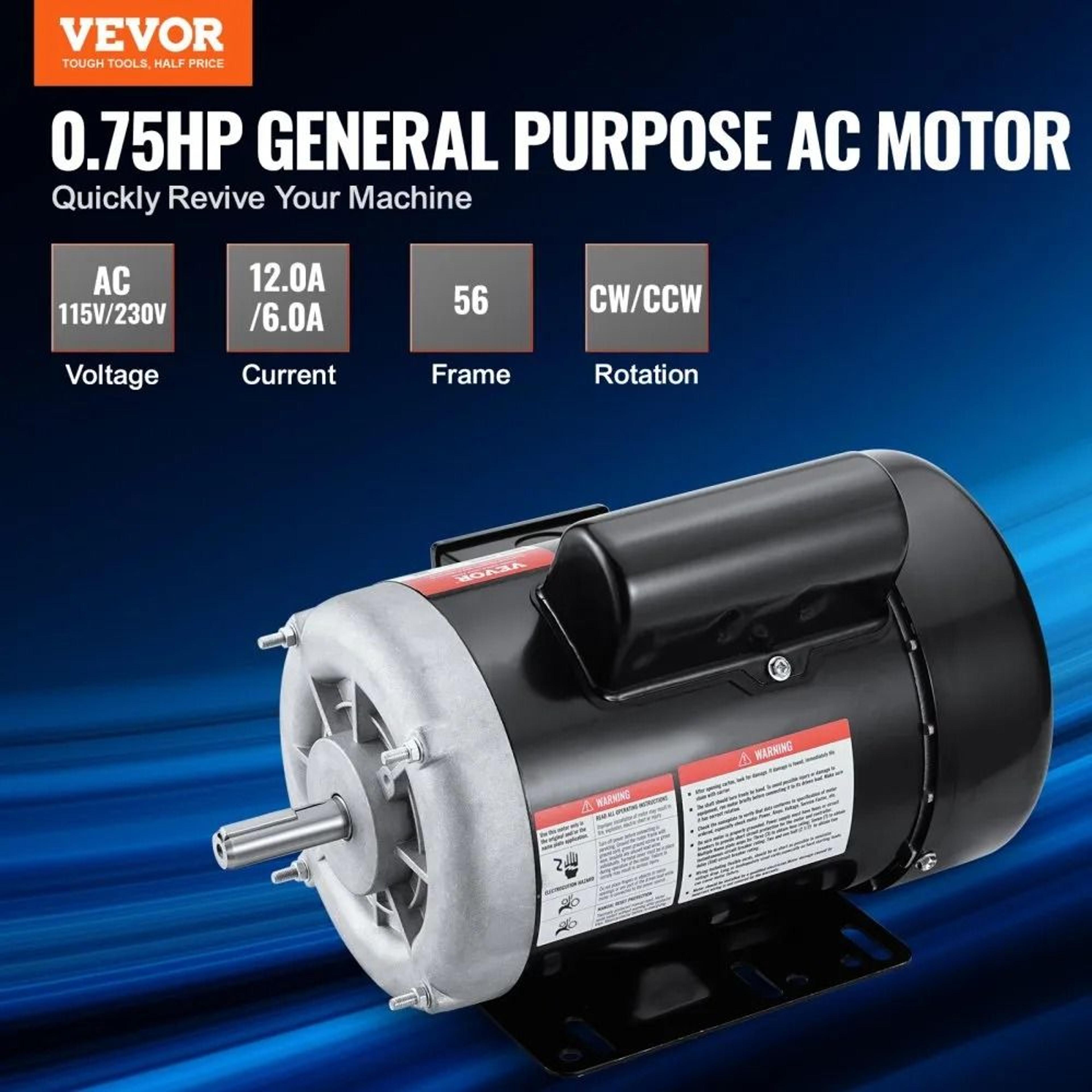 075HP Electric Motor 1725 RPM 56 Frame Reversible Single Phase Motor 4