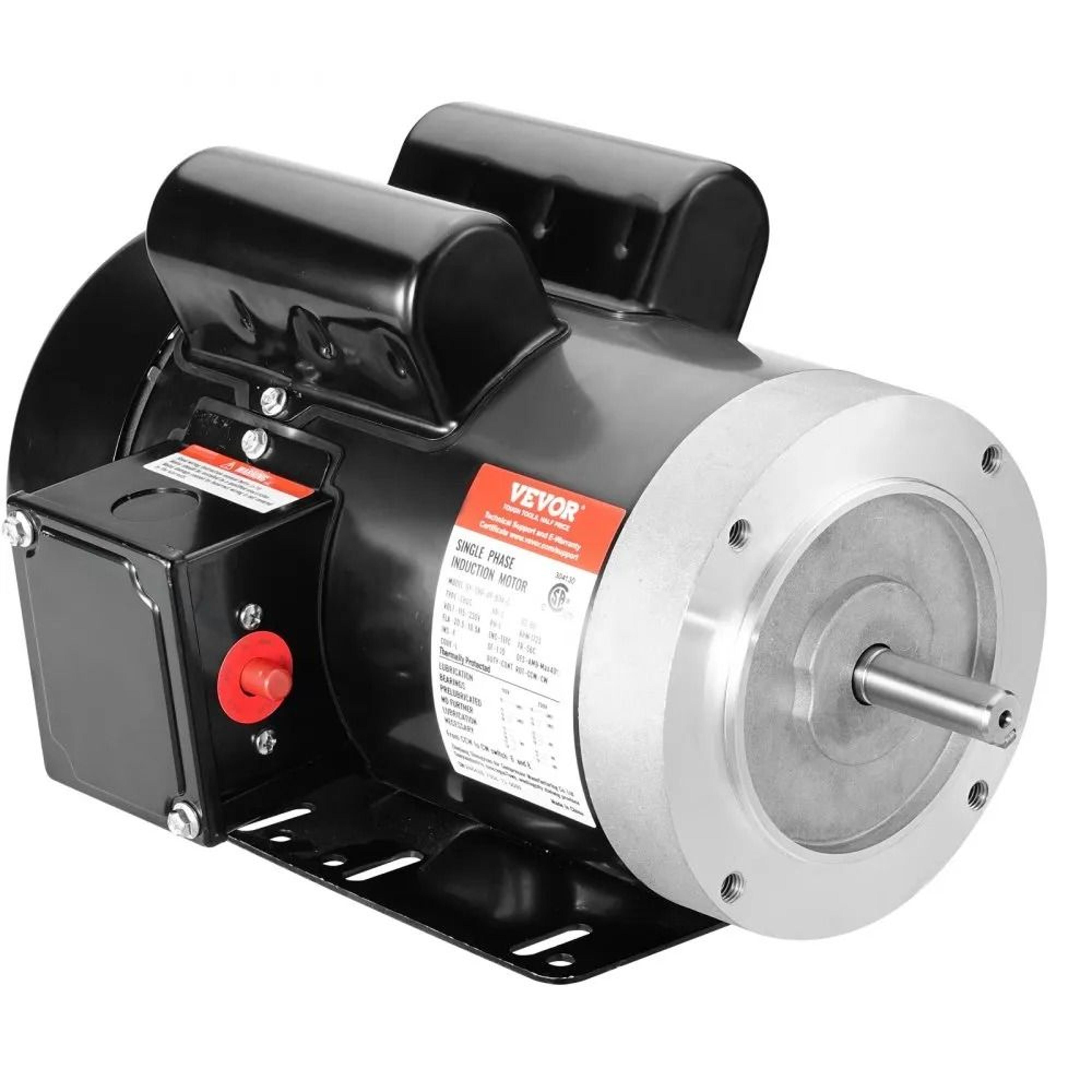2hp electric motor 1725 rpm single phase 56c frame general purpose motor