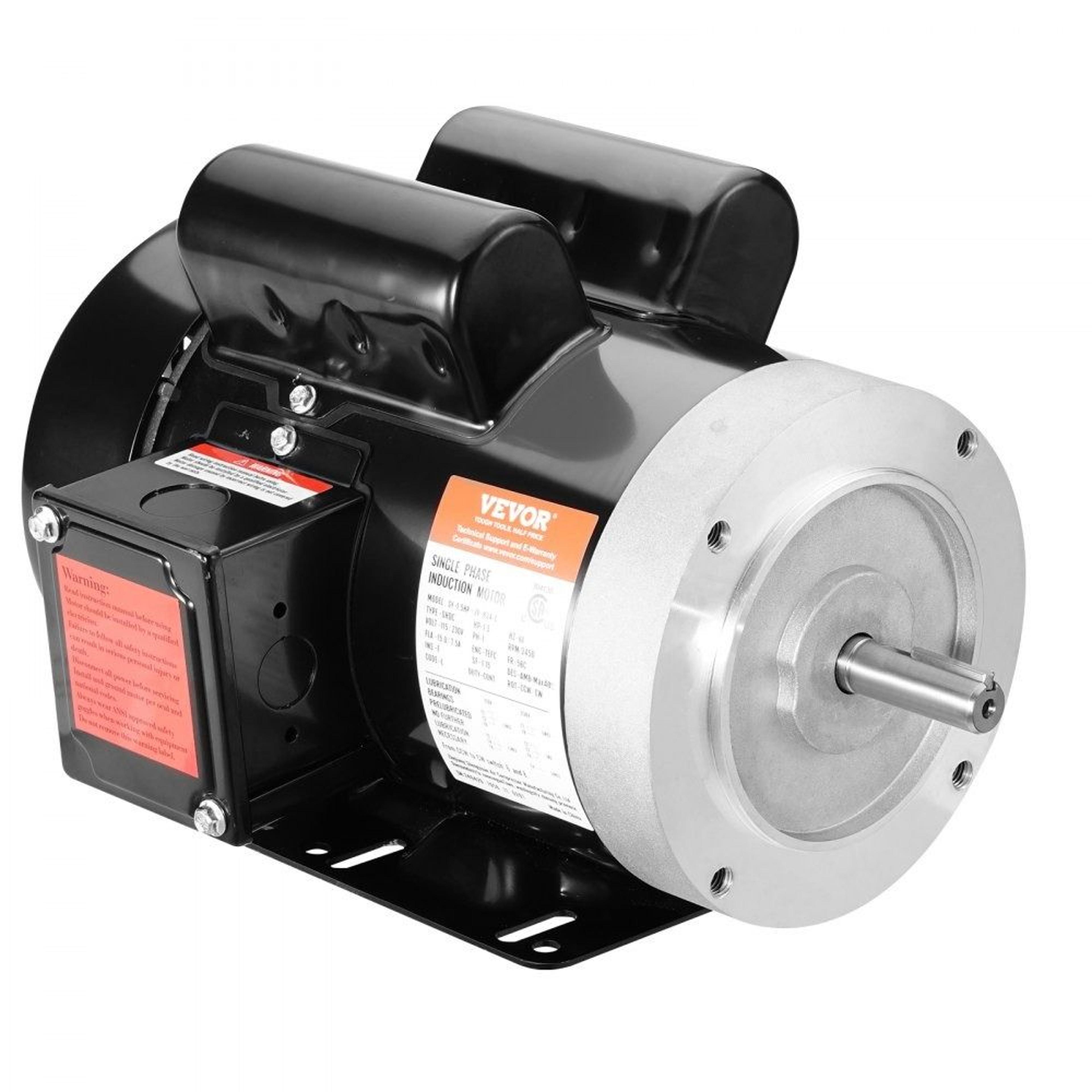 1.5 hp electric motor 3450 rpm single phase motor with 56c frame and reversible rotation
