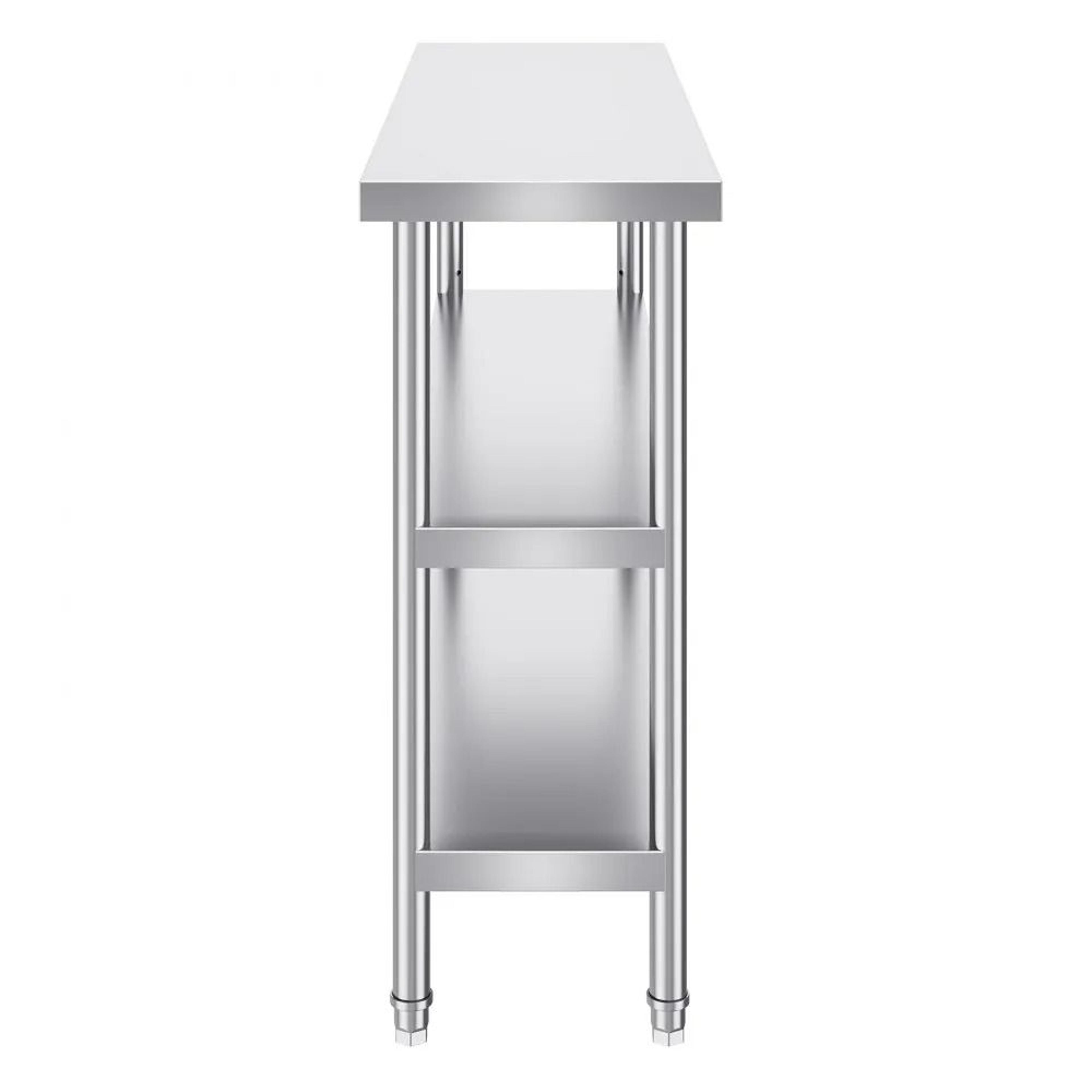 Stainless Steel Prep Table With Adjustable Shelves For Commercial Kitchens 6