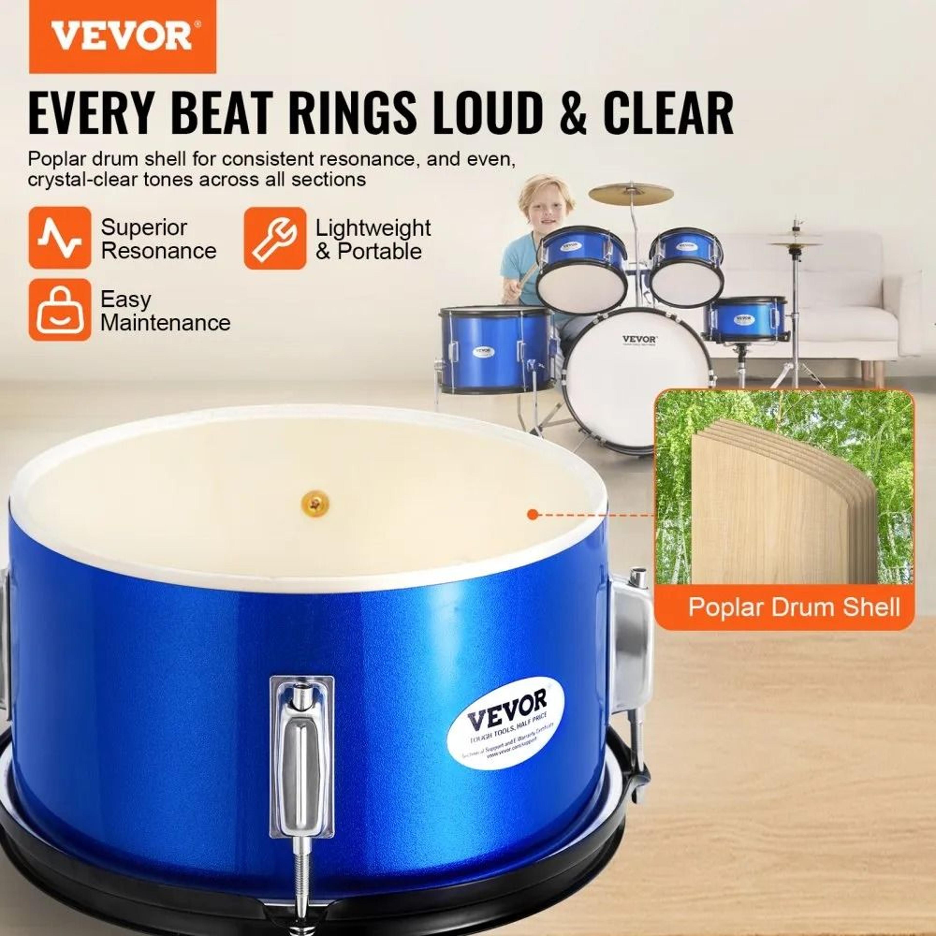 Kids Drum Set 5 Piece Beginner Drum Kit With Adjustable Throne Cymbals And Drumsticks 1
