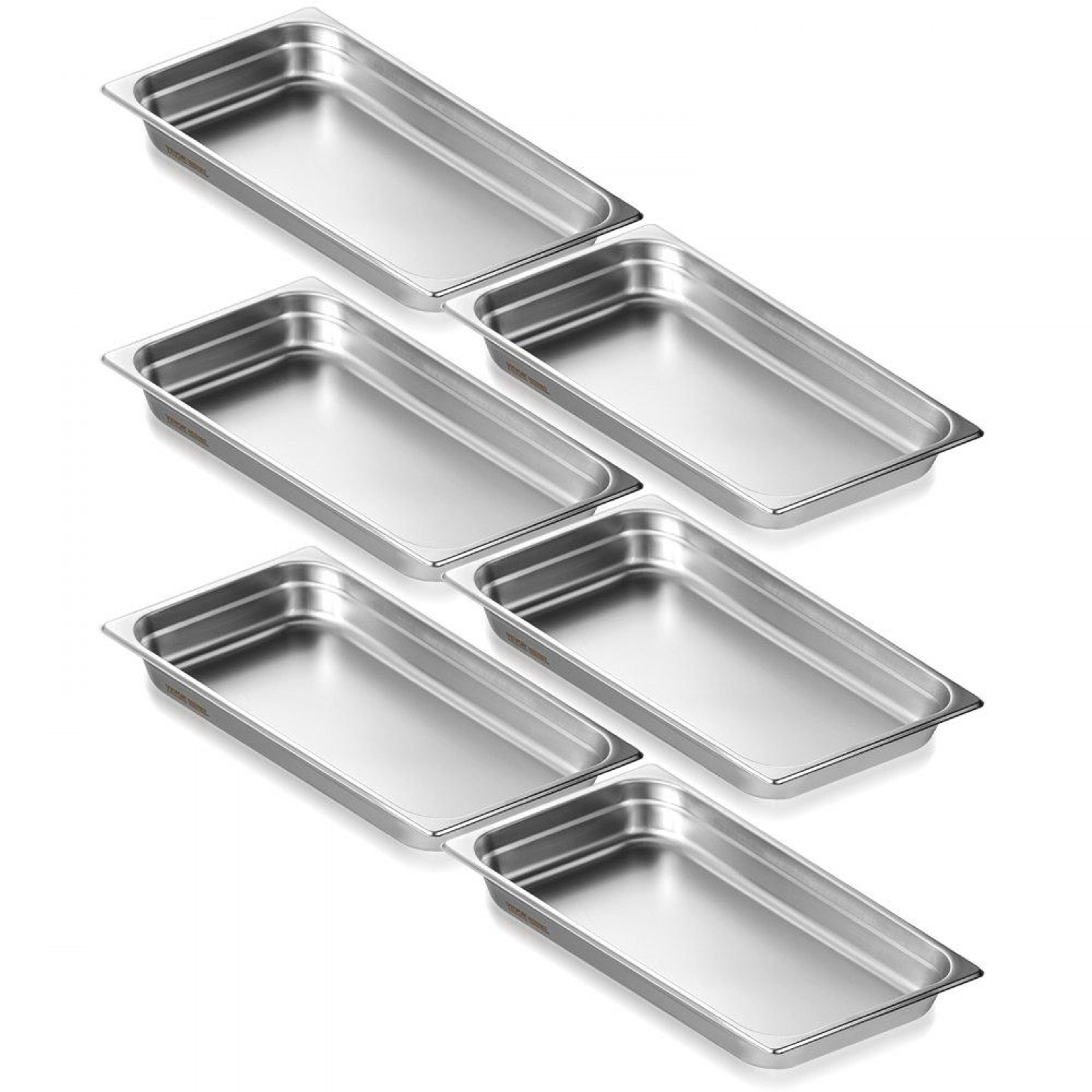 full size stainless steel hotel pans 6 pack anti jam commercial steam table pans