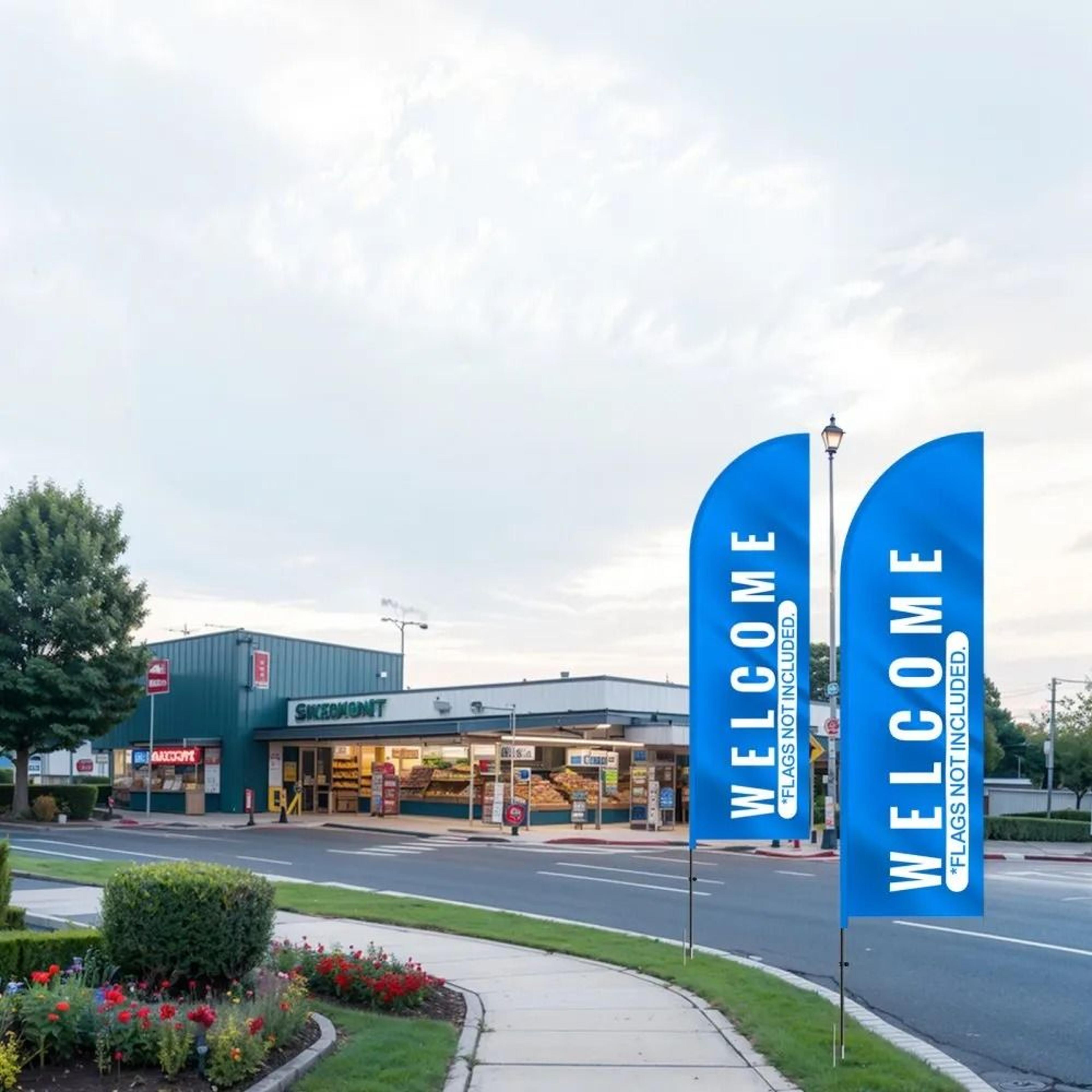 127 Ft Feather Flag Pole Kit 2 Pack Swooper Advertising Poles With Ground Stakes And Carrying Bag 6