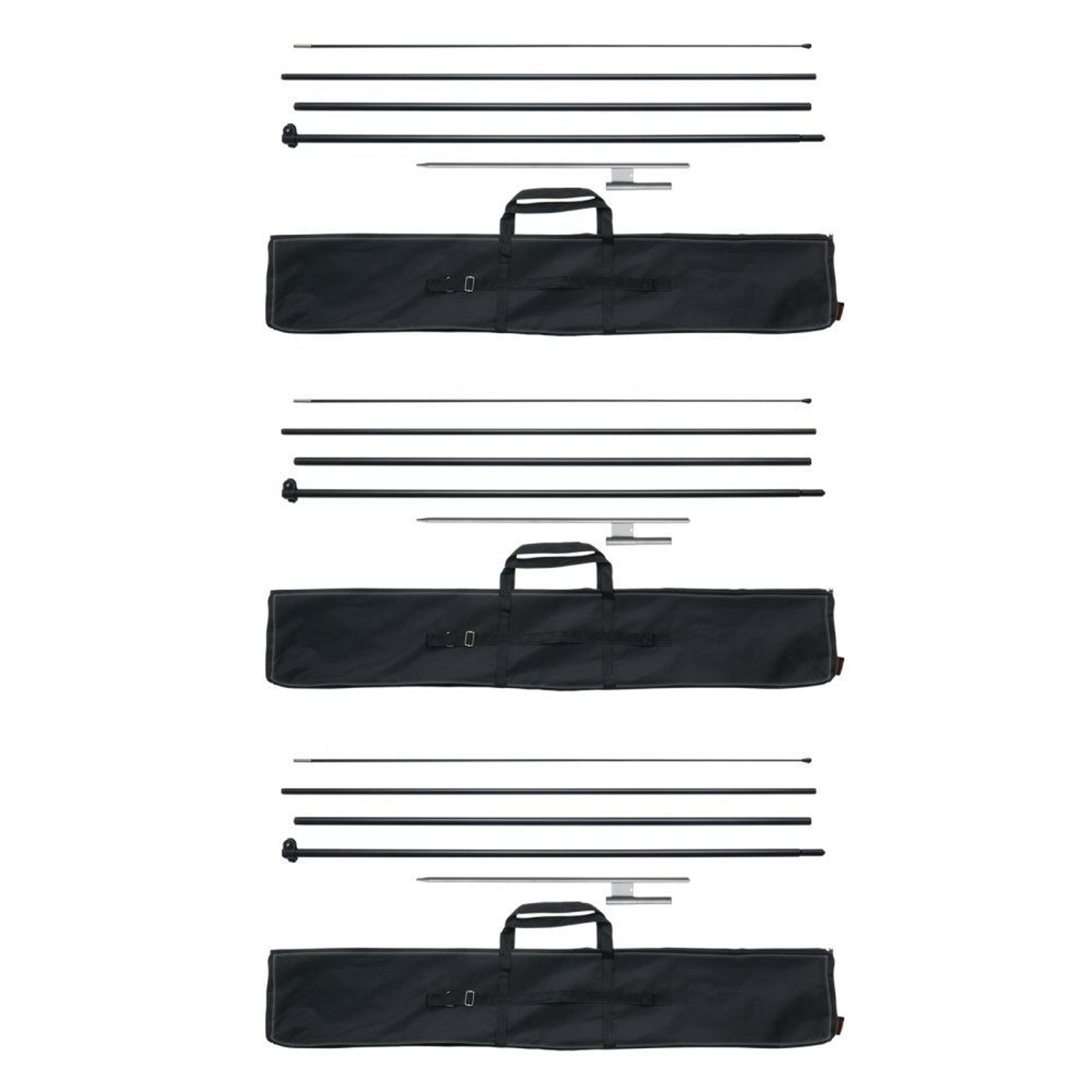 3 pack feather flag pole kit for outdoor business advertising with ground stakes