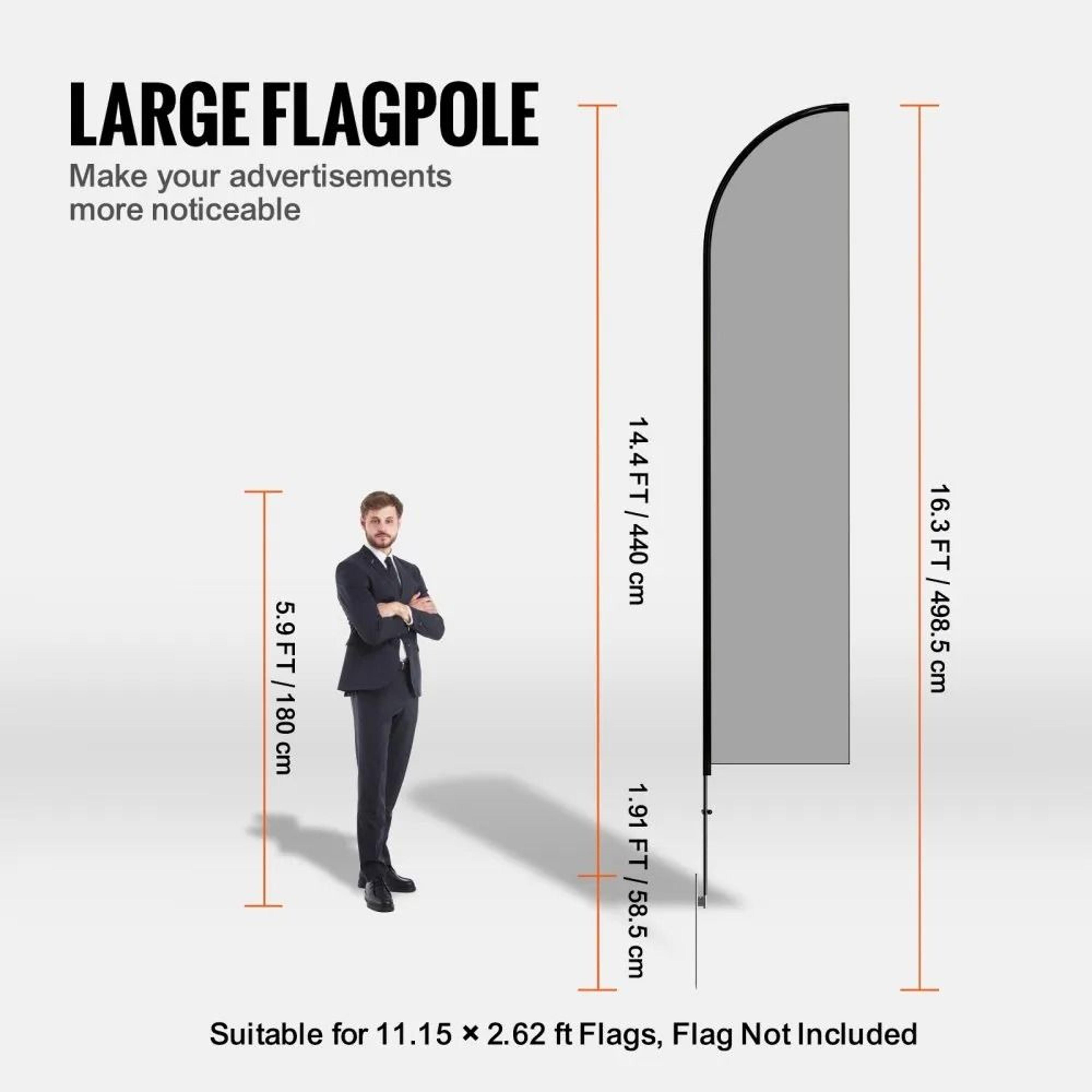 4 Pack Feather Flag Pole Kit 163 Ft Swooper Advertising Flag Poles With Ground Stakes 5